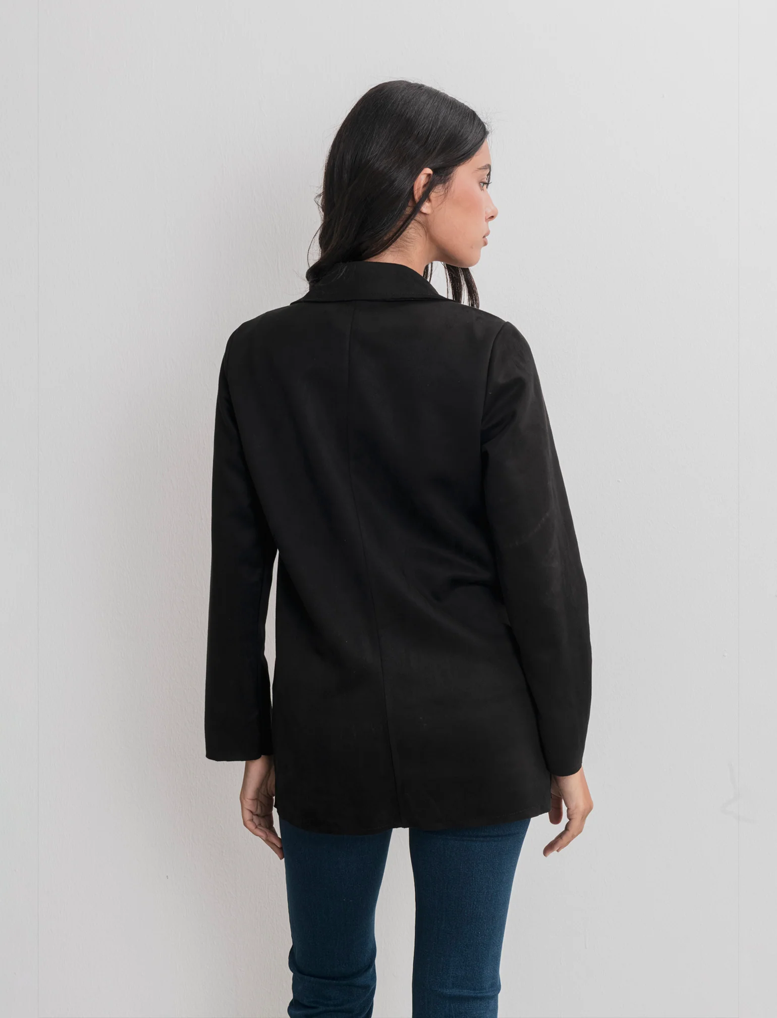 BLAZER IN TESSUTO EFFETTO DAINETTO - Nero - Image 4