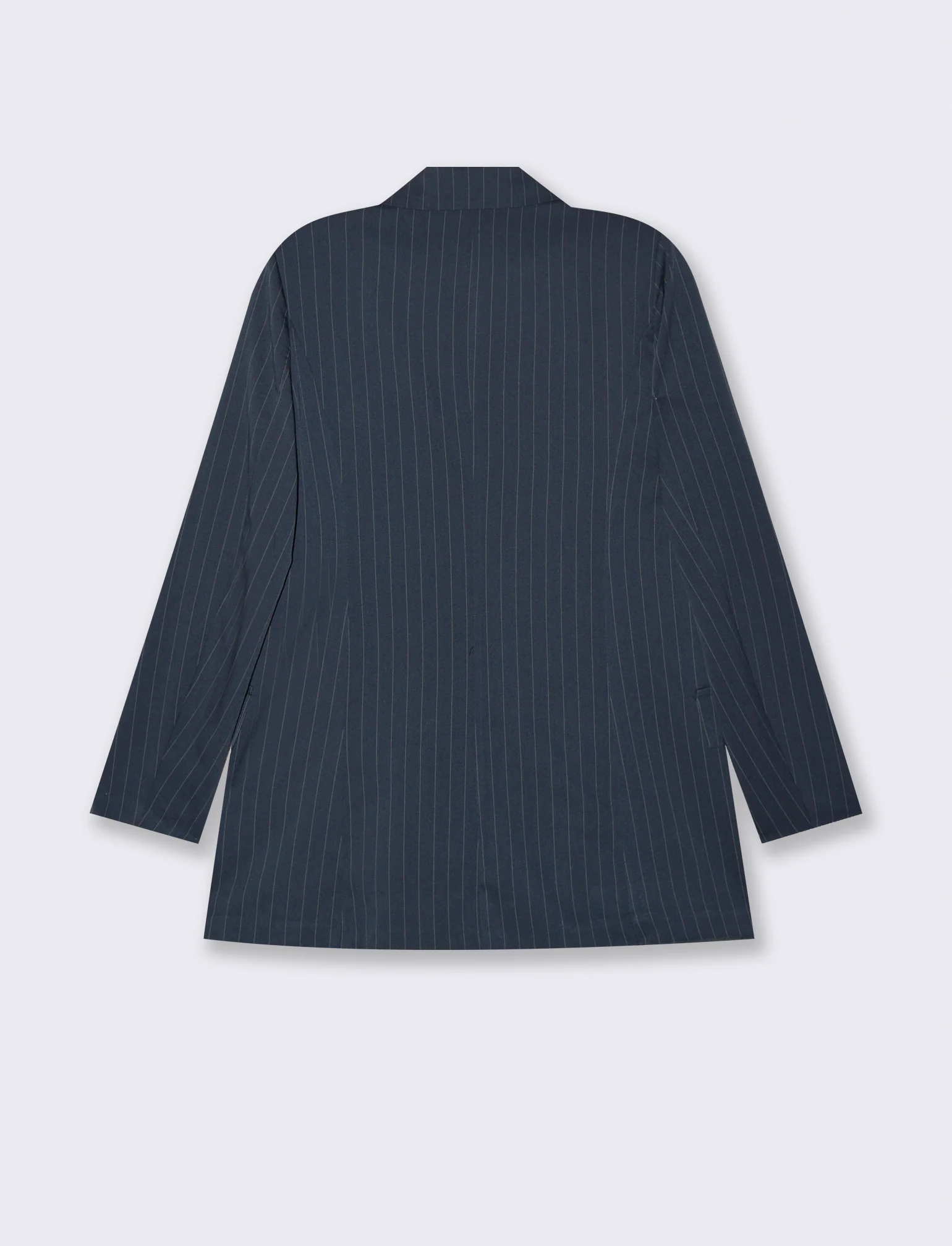 blazer in tessuto rigato con bottone sul davanti - Blu