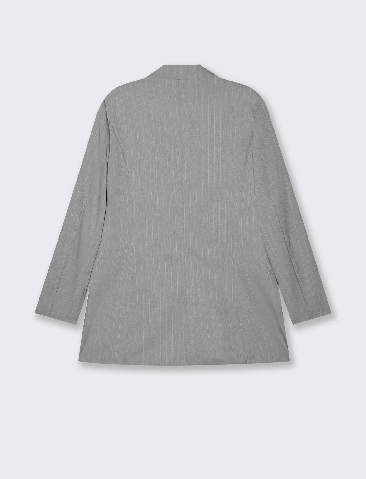 blazer in tessuto rigato con bottone sul davanti - Grigio chiaro - Image 2