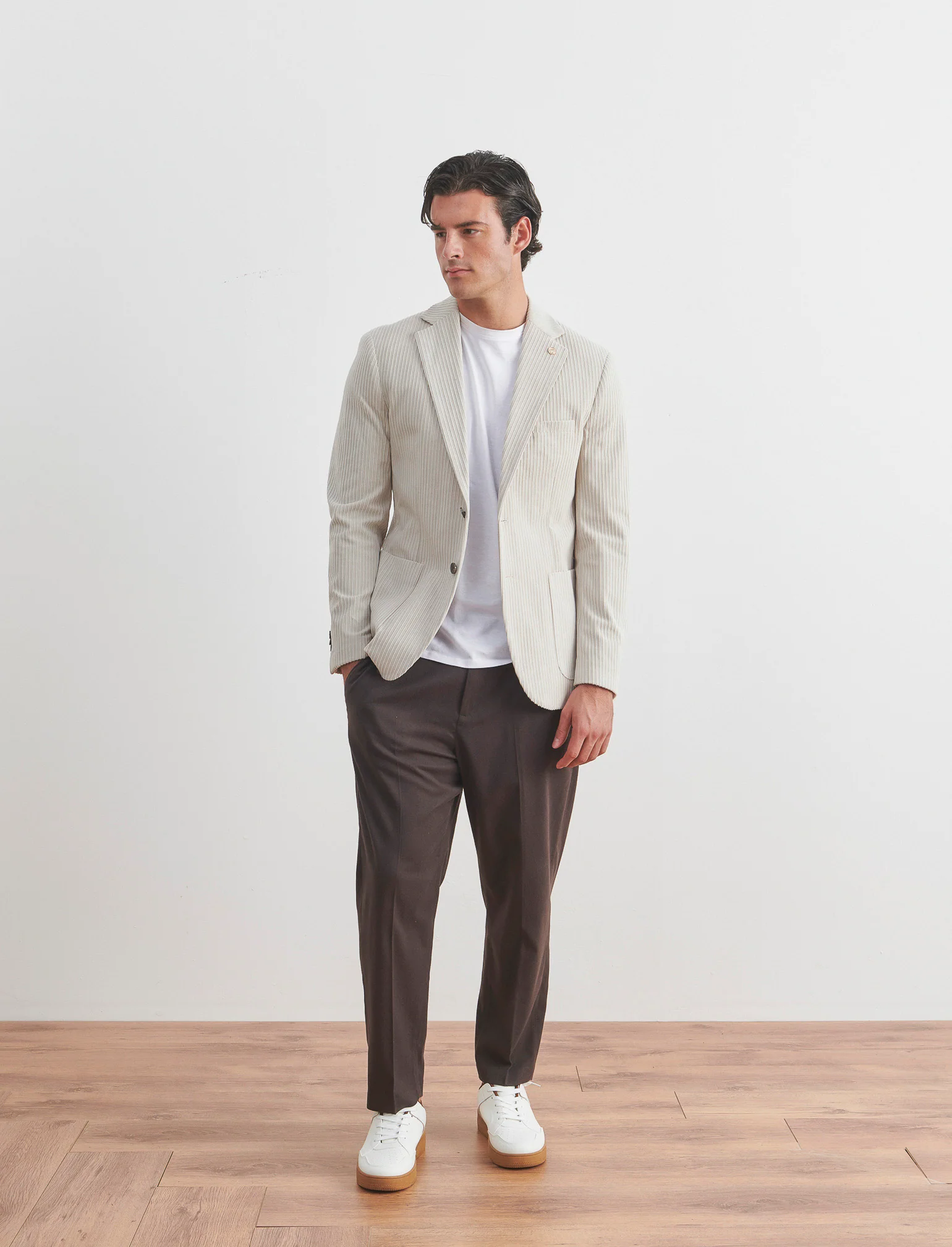 BLAZER IN VELLUTO DA COMPLETO FORMAL FIT - Beige - Image 4
