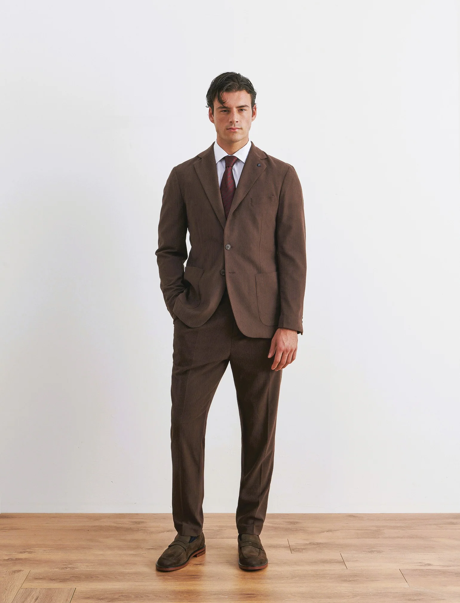 BLAZER IN VELLUTO DA COMPLETO FORMAL FIT - Moro