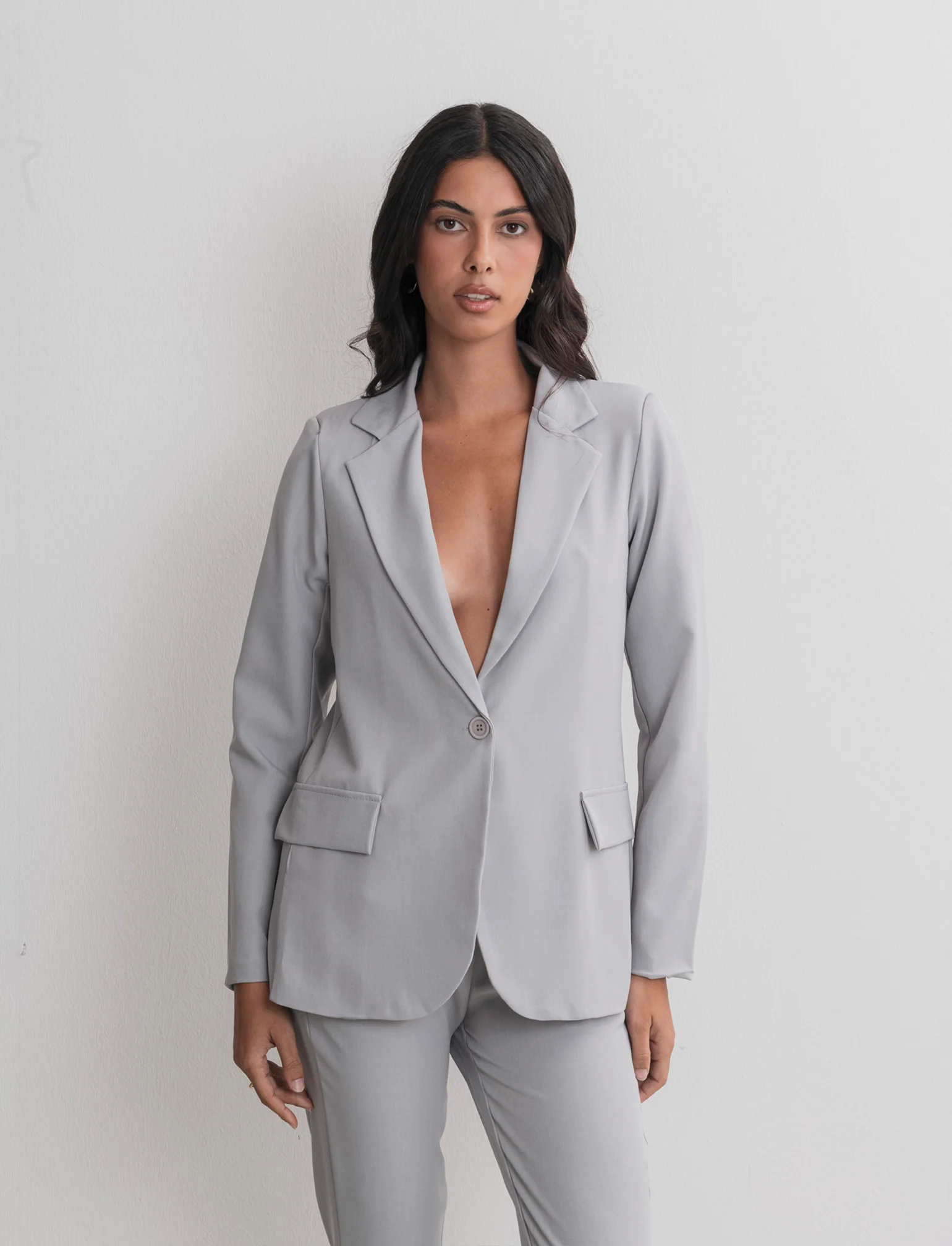 BLAZER MONOPETTO - Grigio - Image 3