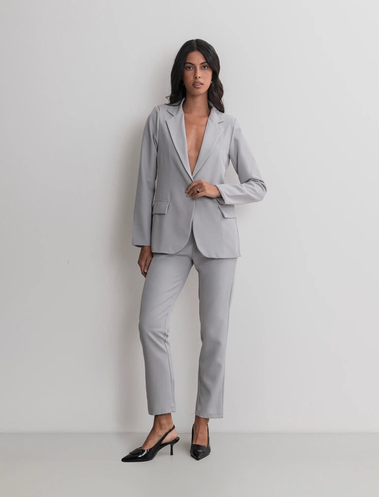 BLAZER MONOPETTO - Grigio - Image 4