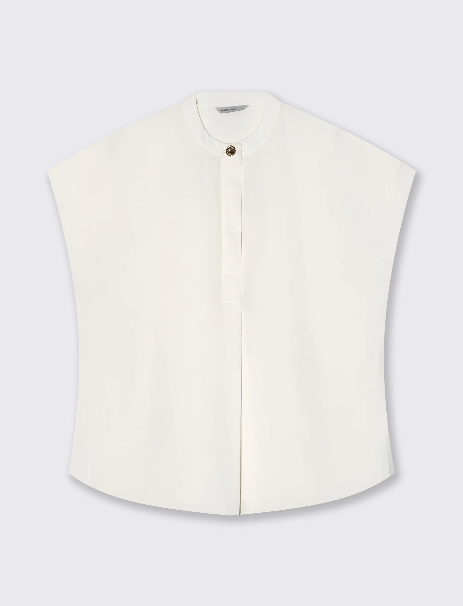 Blusa con colletto coreano e spacchi - Avorio - Image 4