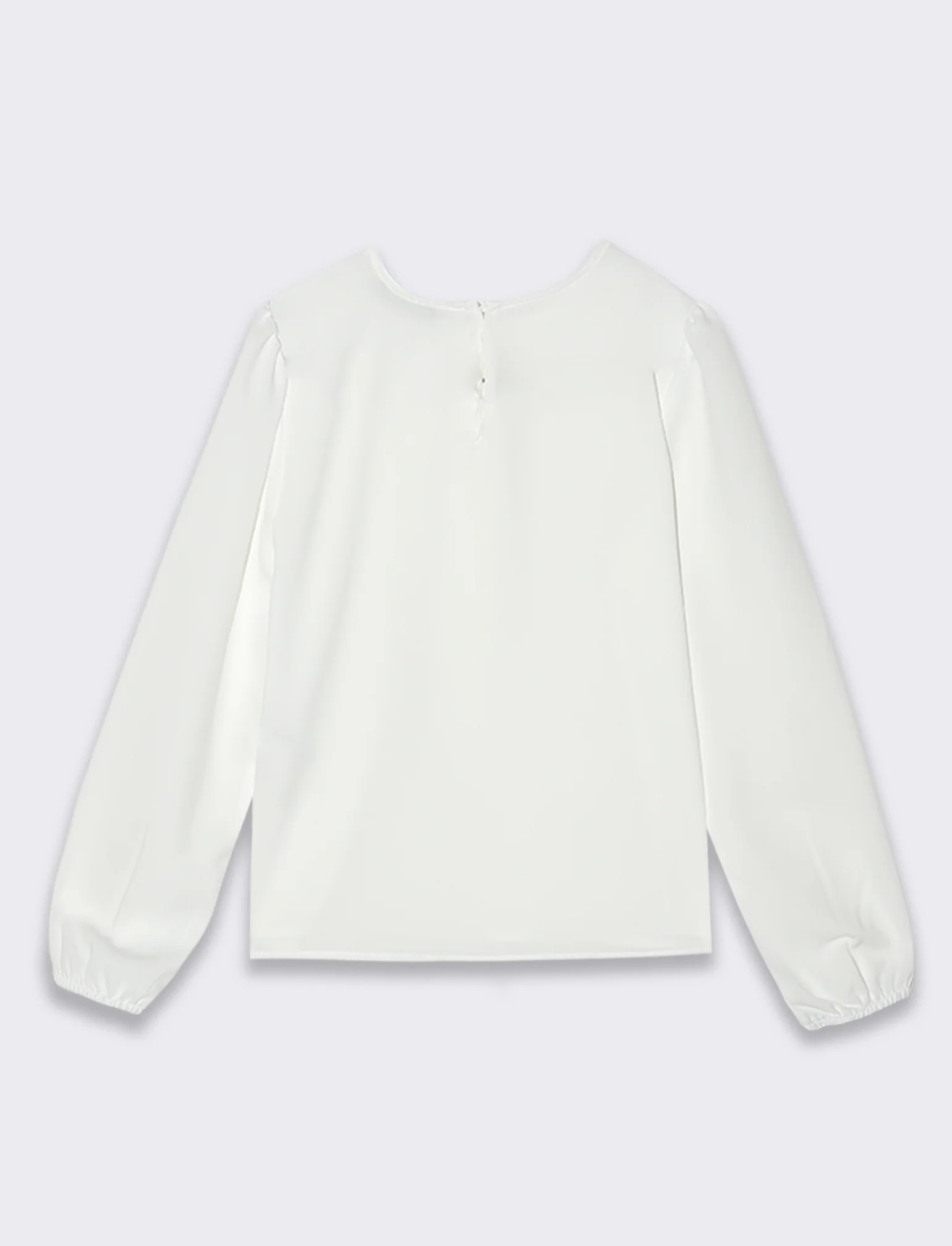 Blusa con fiocco da bambina. - Bianco - Image 4