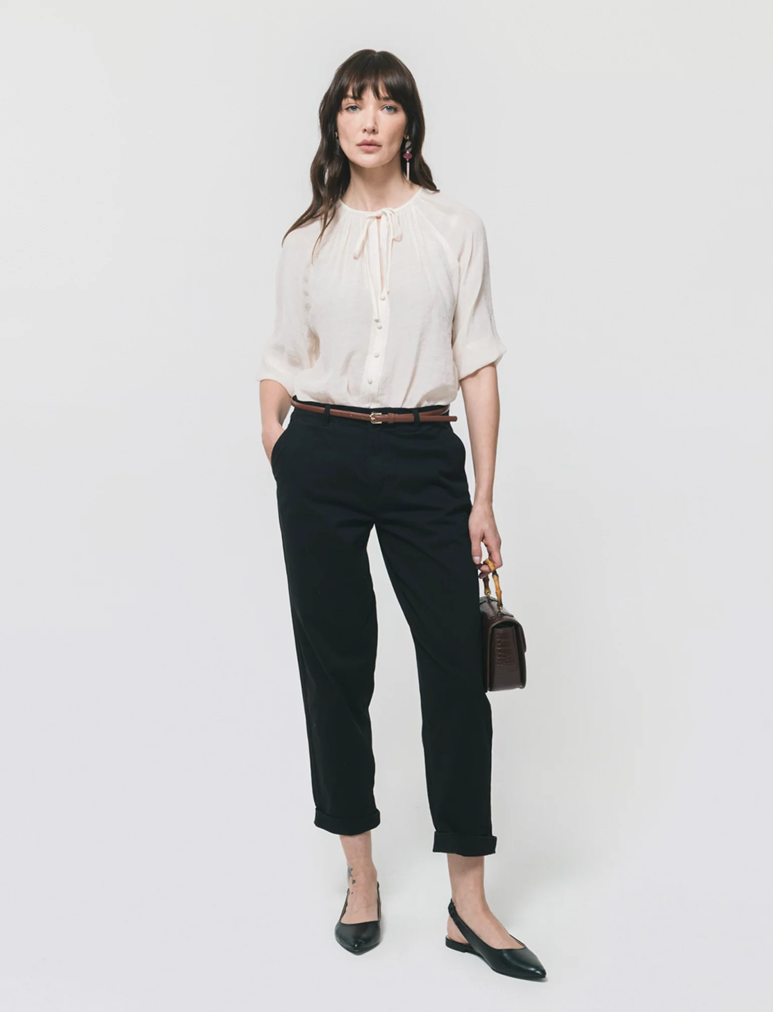 Blusa con Manica a 3/4 - Avorio - Image 3