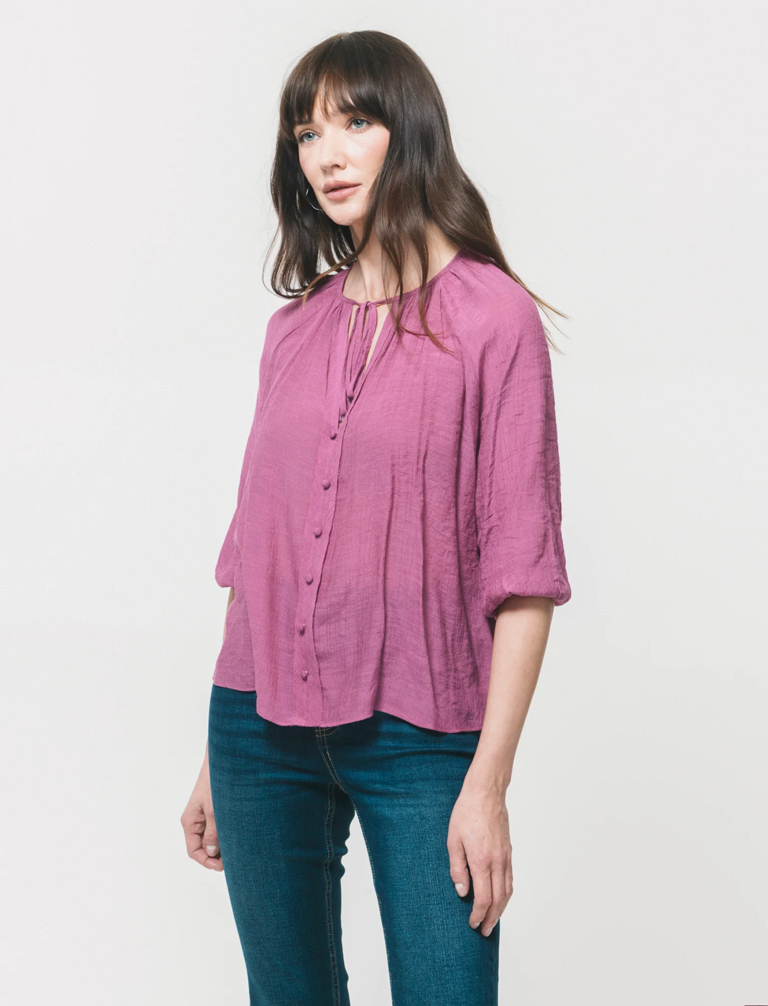Blusa con Manica a 3/4 - Fuxia azalea - Image 3