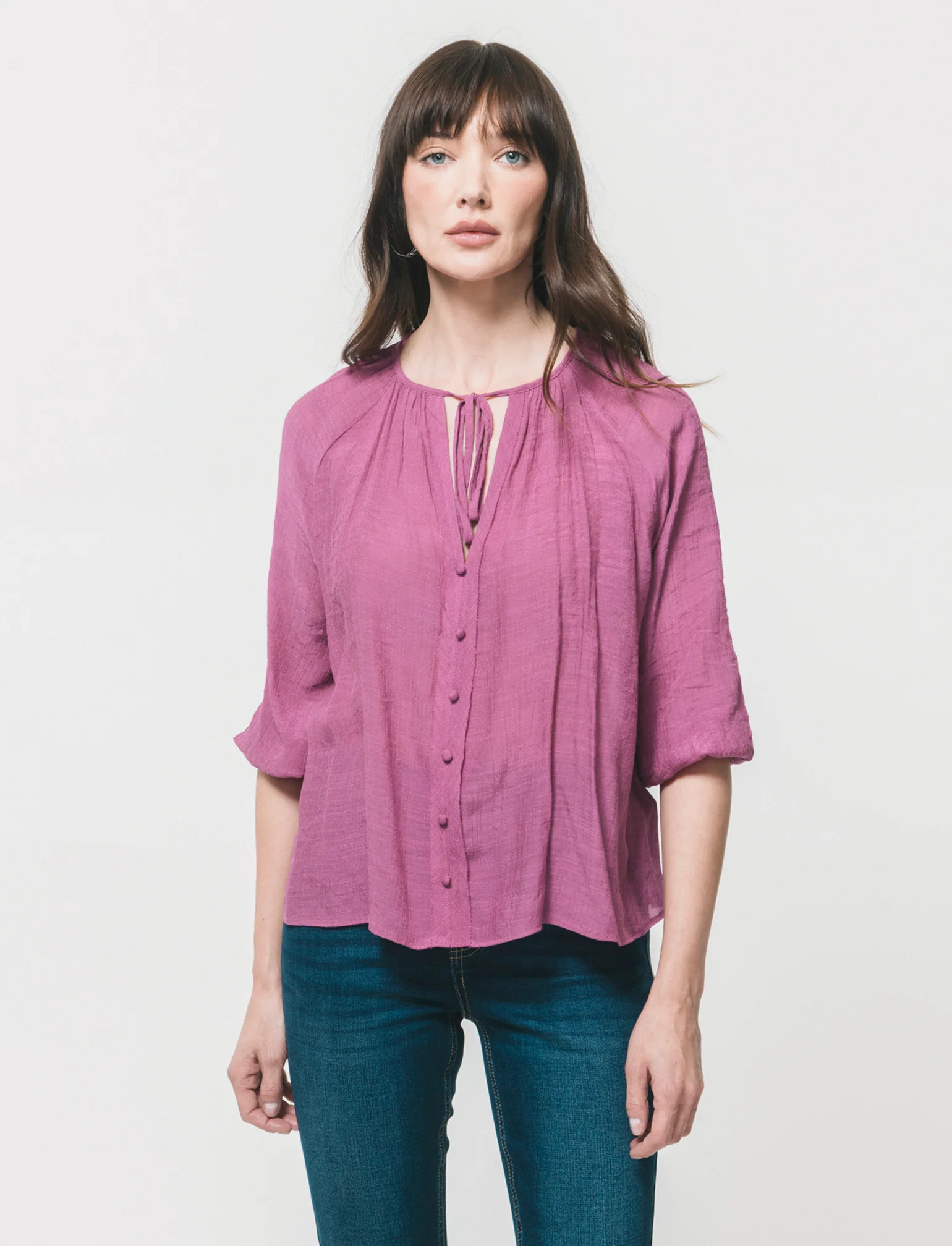 Blusa con Manica a 3/4 - Fuxia azalea - Image 4