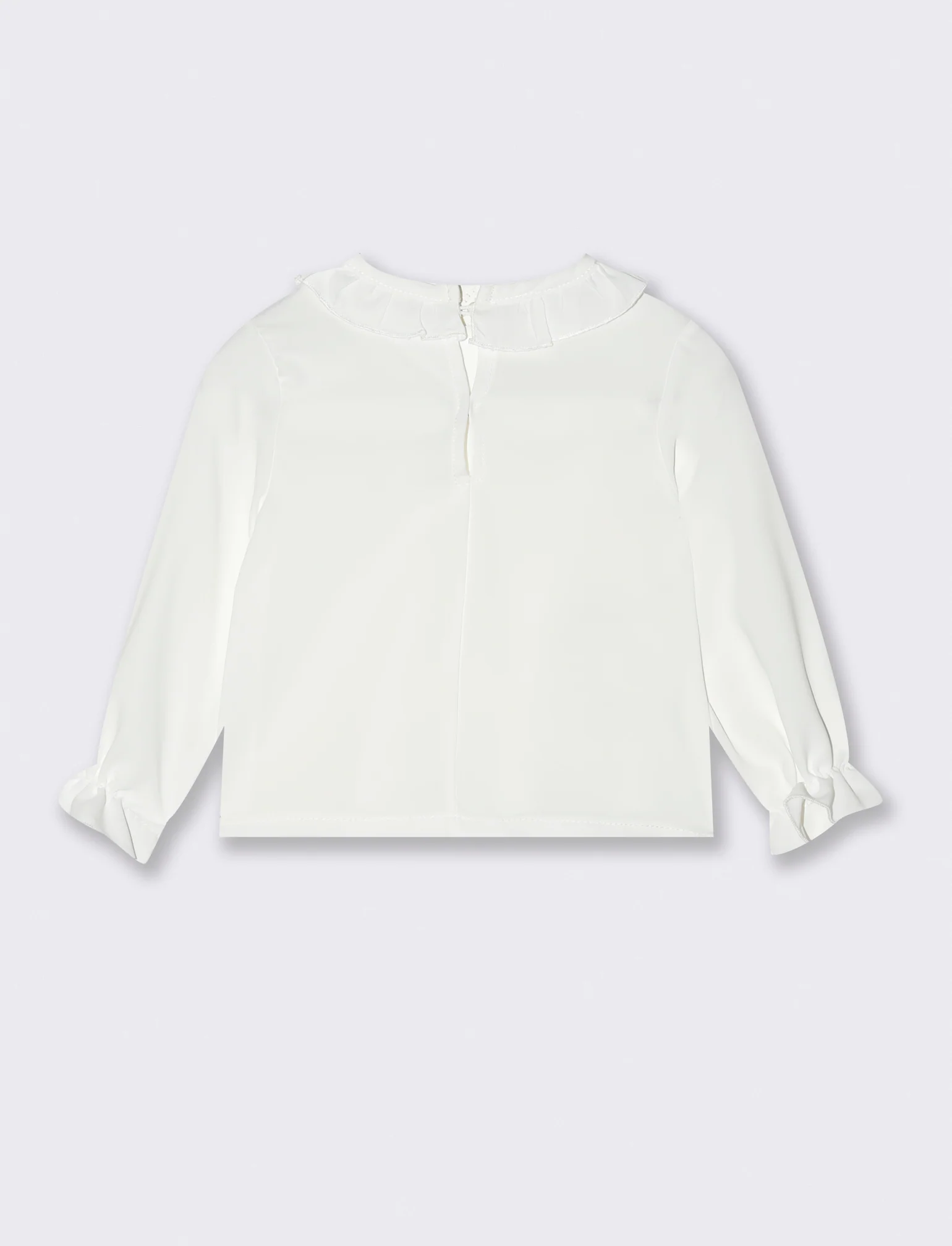 Blusa con rouche - Bianco - Image 2