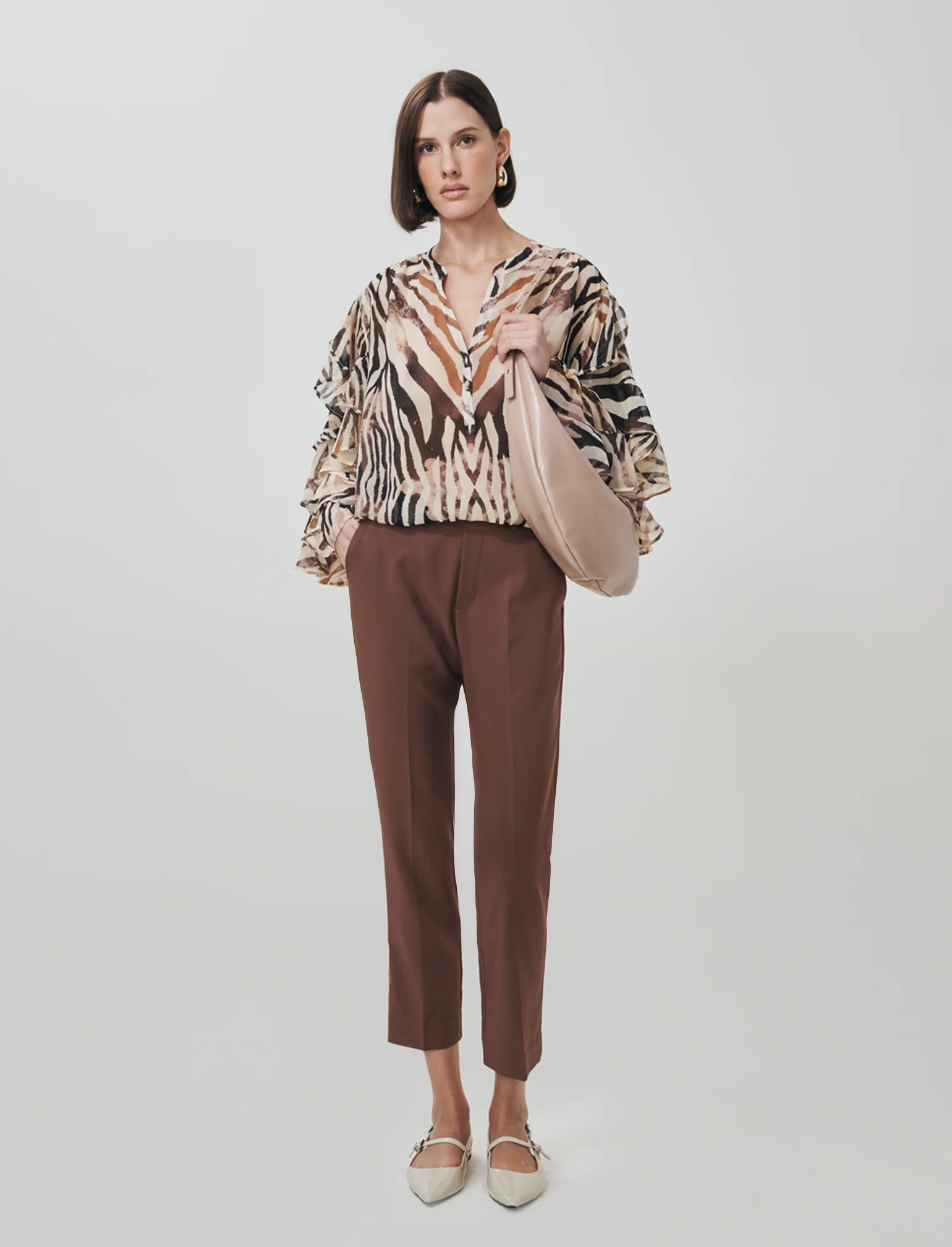 Blusa con rouches e scollo a V - var 2 - Image 3