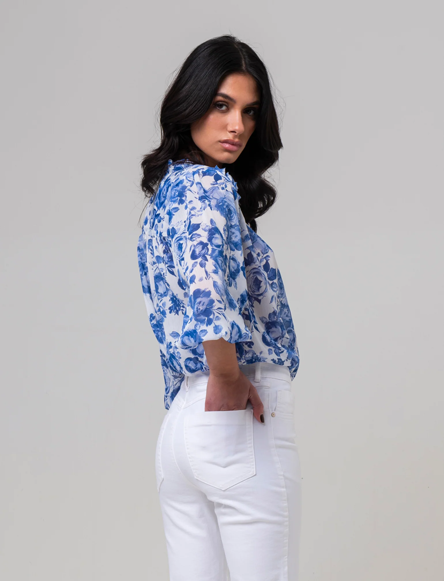 Blusa con ruches da donna - var 2