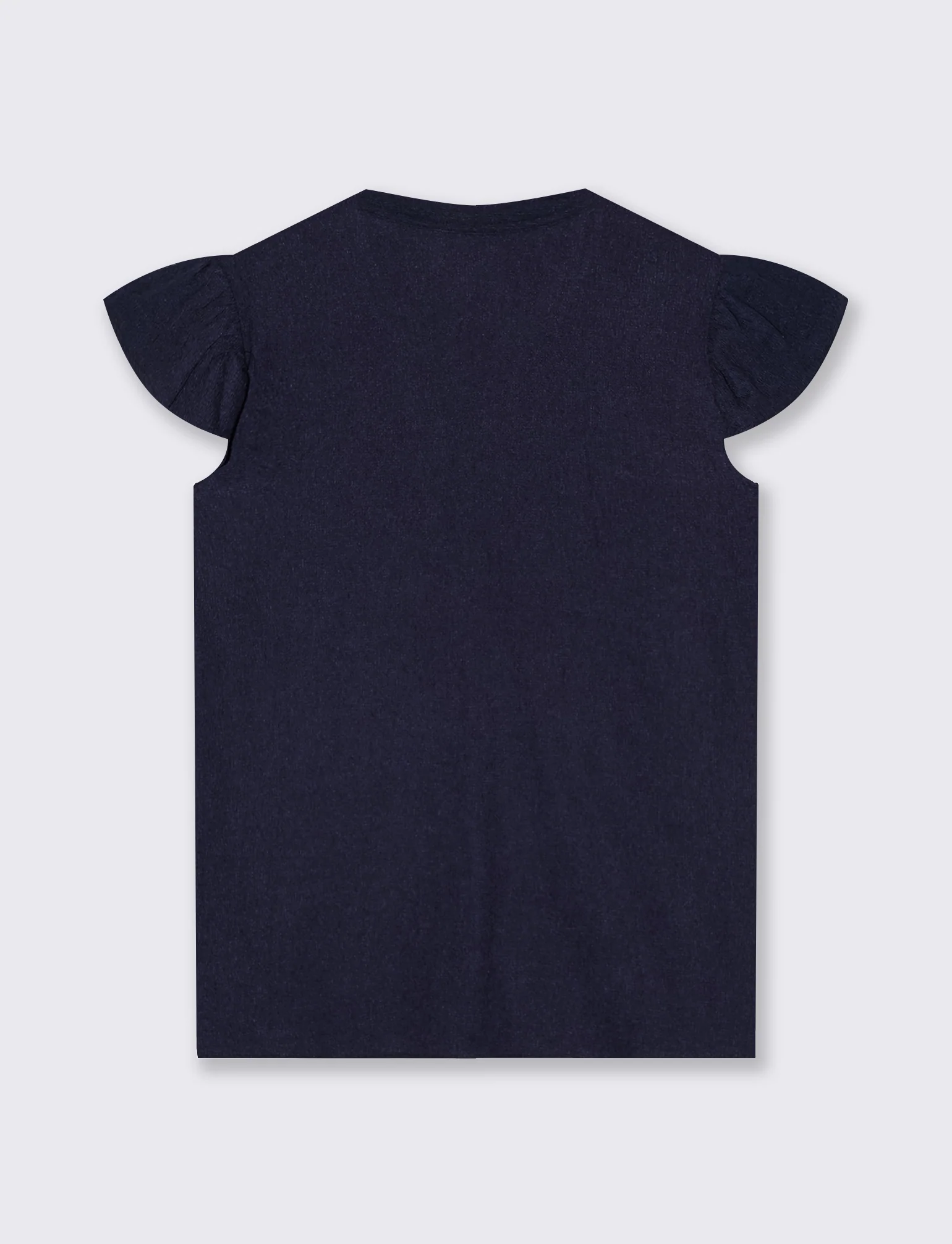 Blusa con scollo a V e rouches maniche - Blu - Image 2