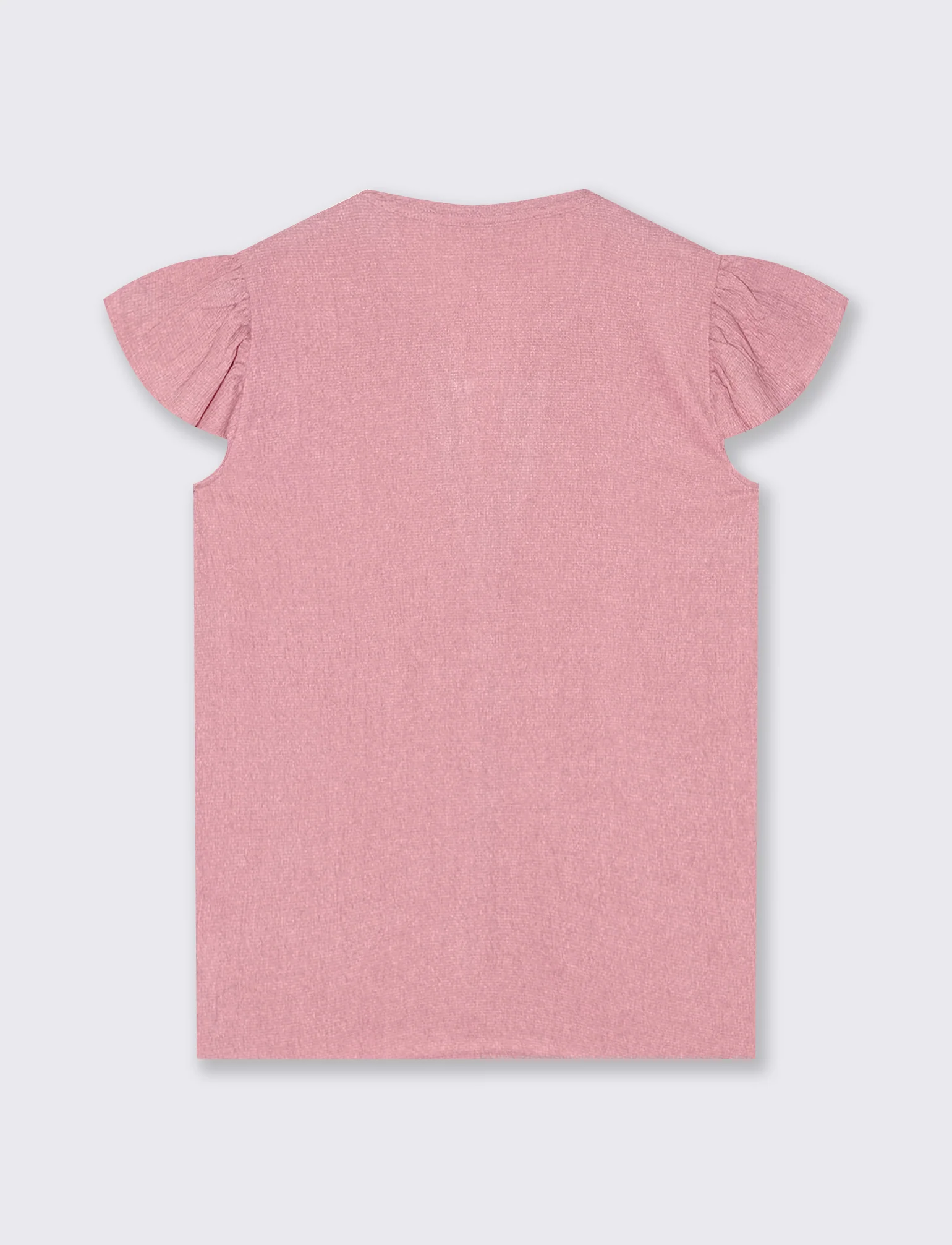 Blusa con scollo a V e rouches maniche - Rosa polvere - Image 2