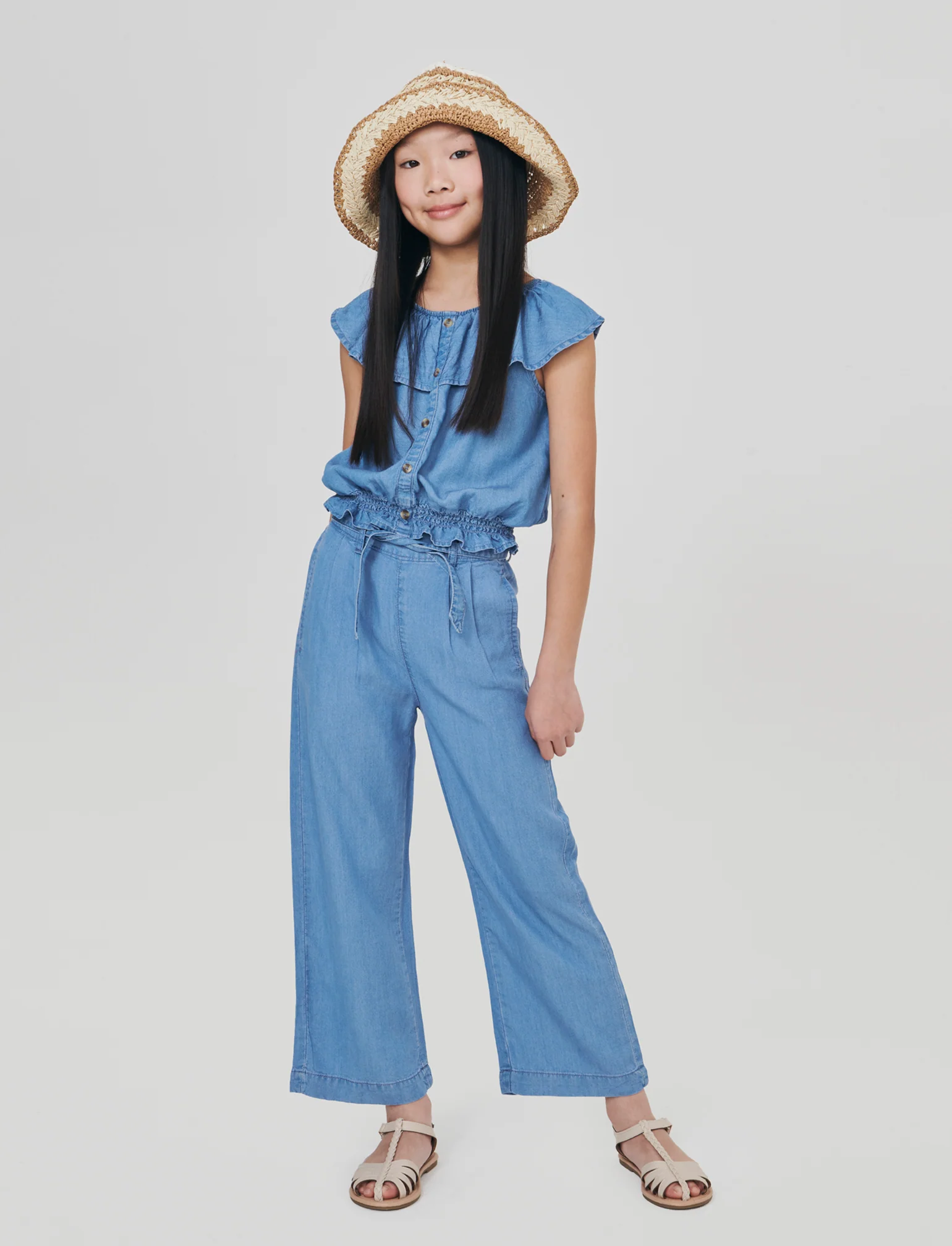 Blusa e T-shirt in morbido chambray - Denim