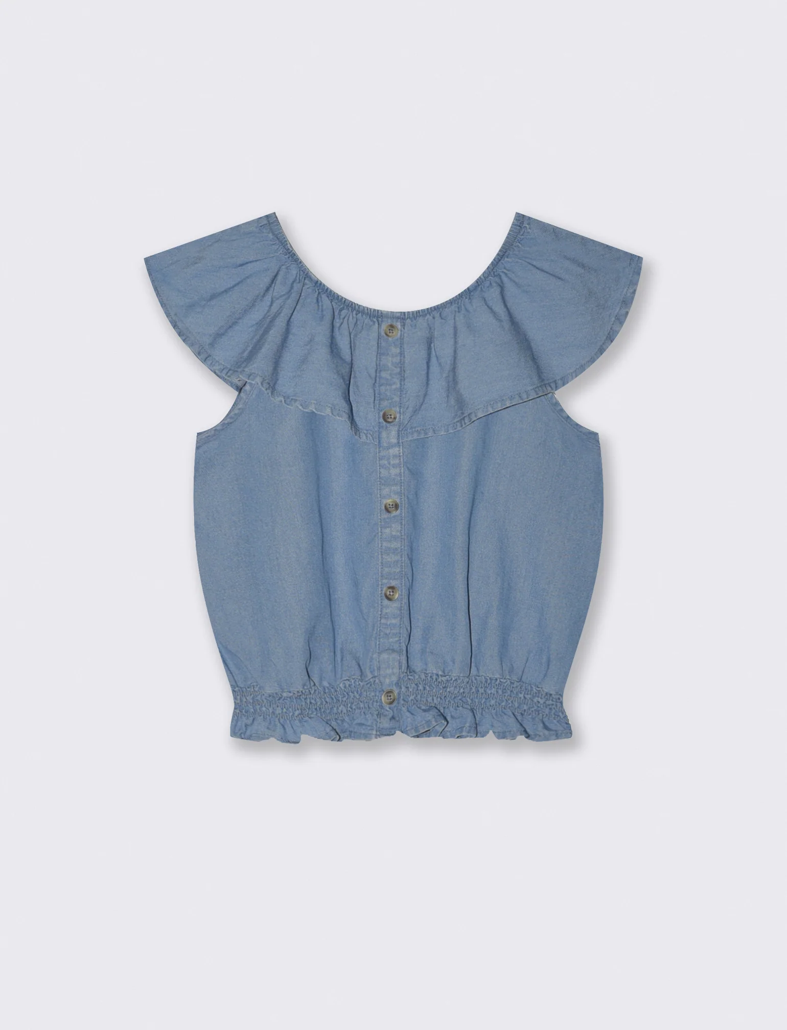 Blusa e T-shirt in morbido chambray - Denim - Image 2