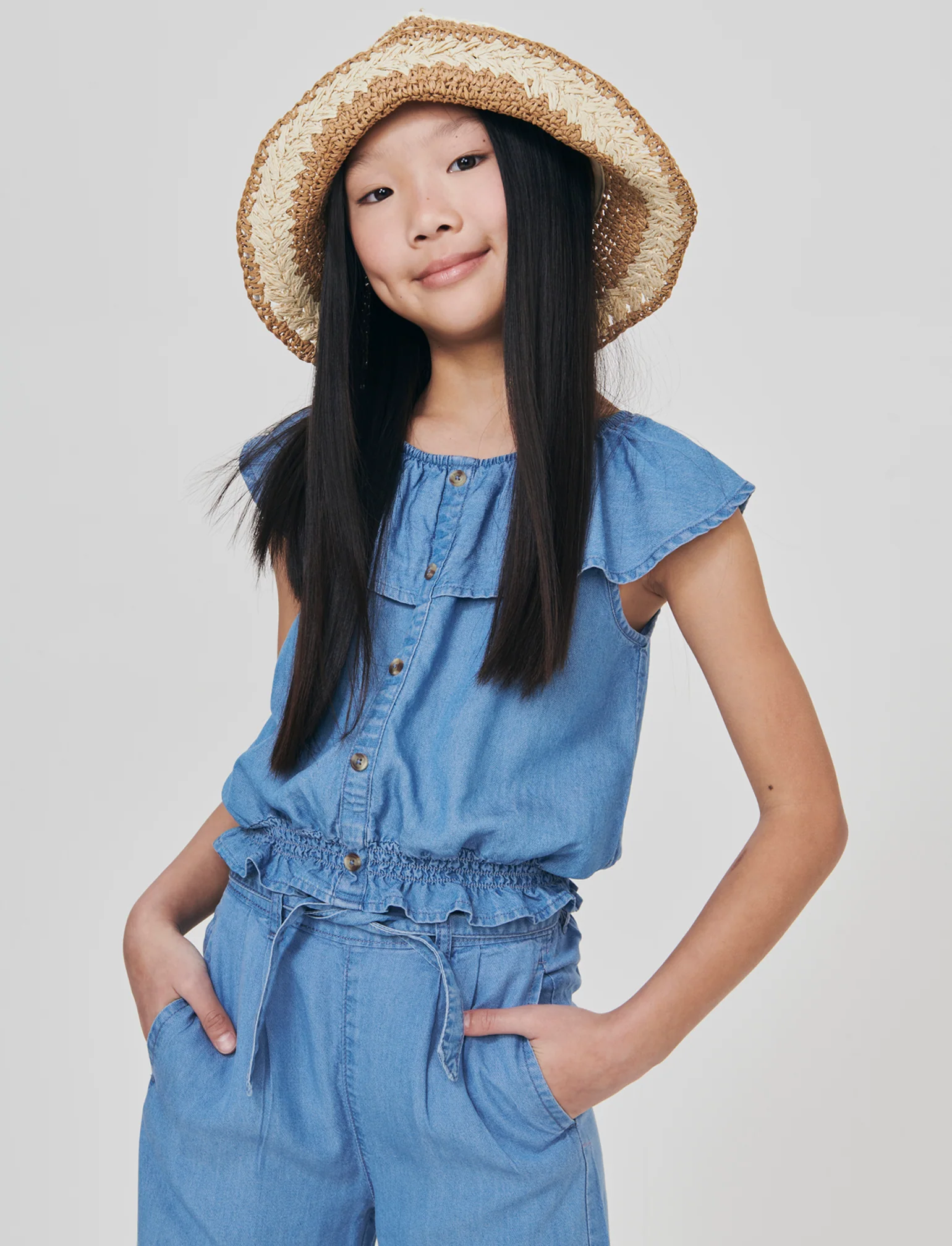 Blusa e T-shirt in morbido chambray - Denim - Image 3