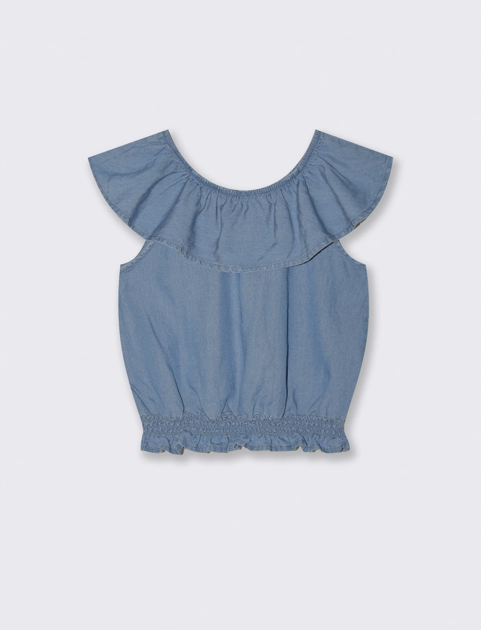 Blusa e T-shirt in morbido chambray - Denim - Image 4