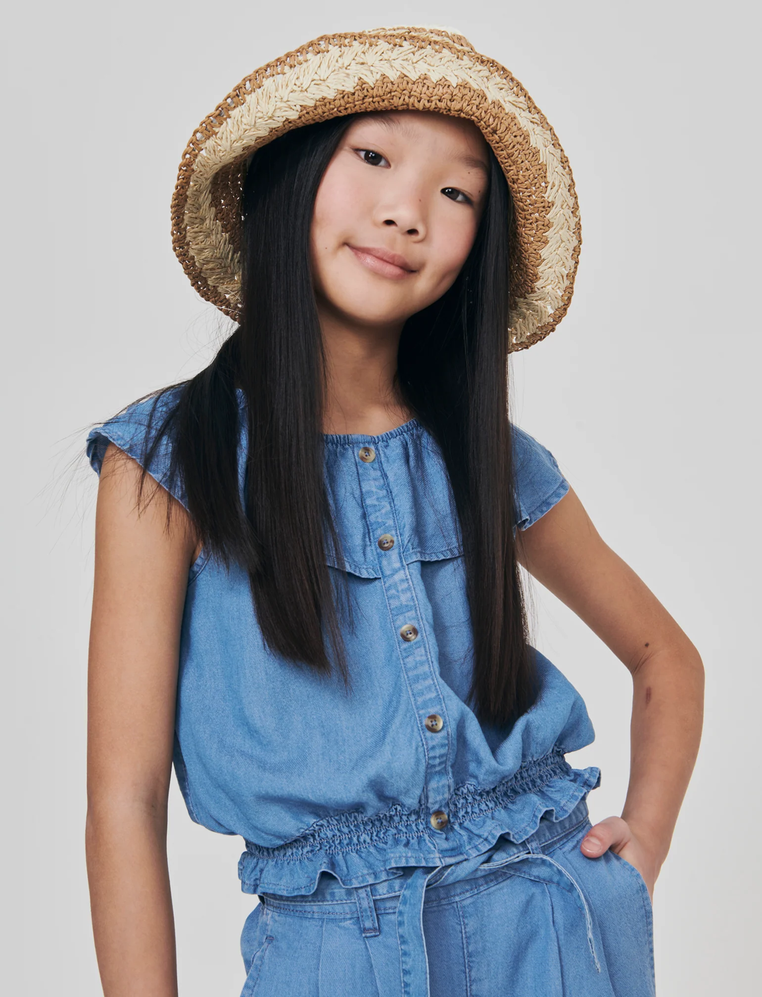 Blusa e T-shirt in morbido chambray - Denim - Image 5