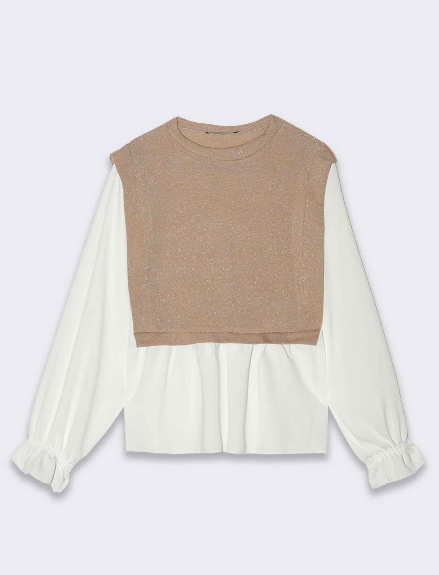 Blusa elegante da bambina. - Beige - Image 3