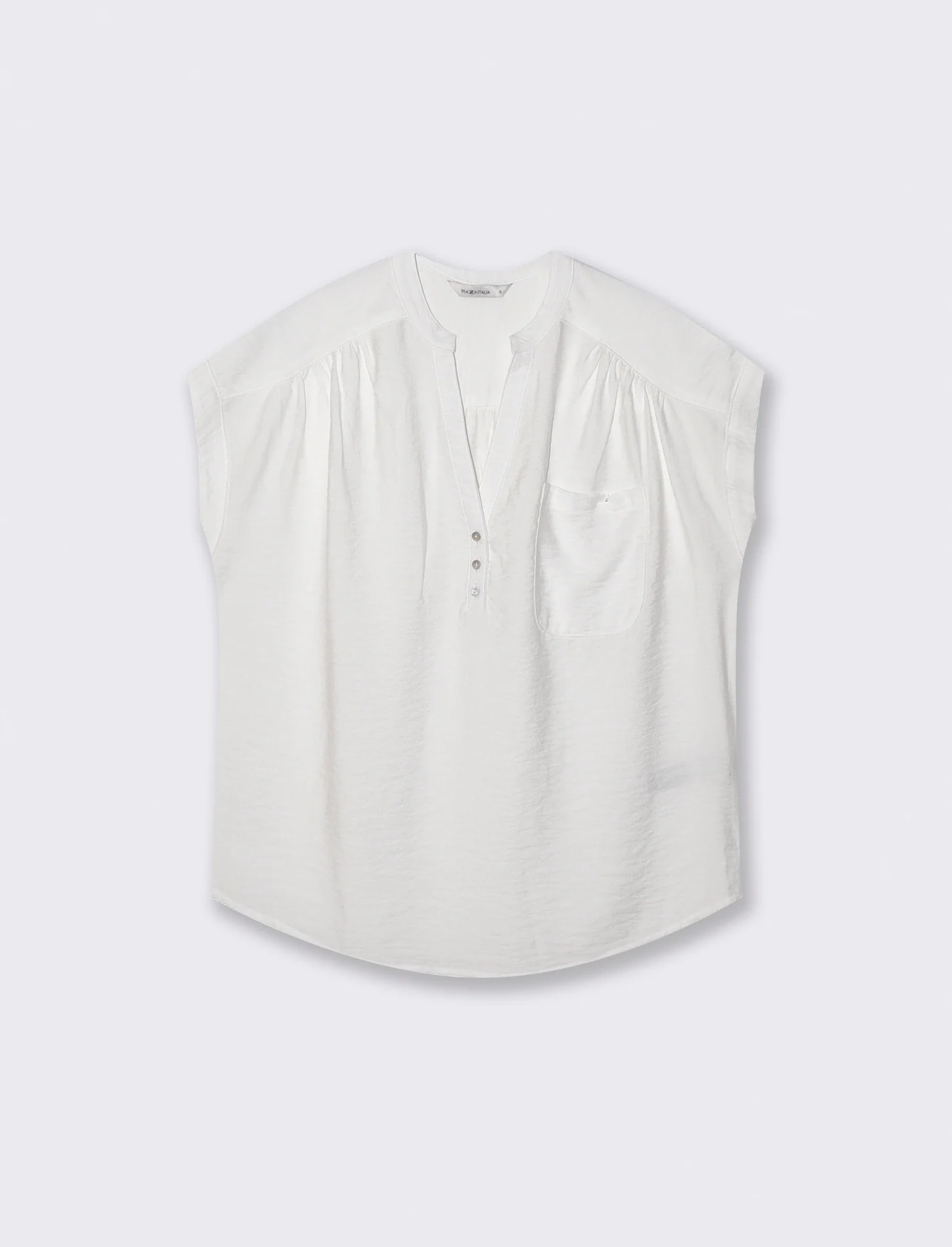 Blusa Giro Manica con Tasca - Avorio