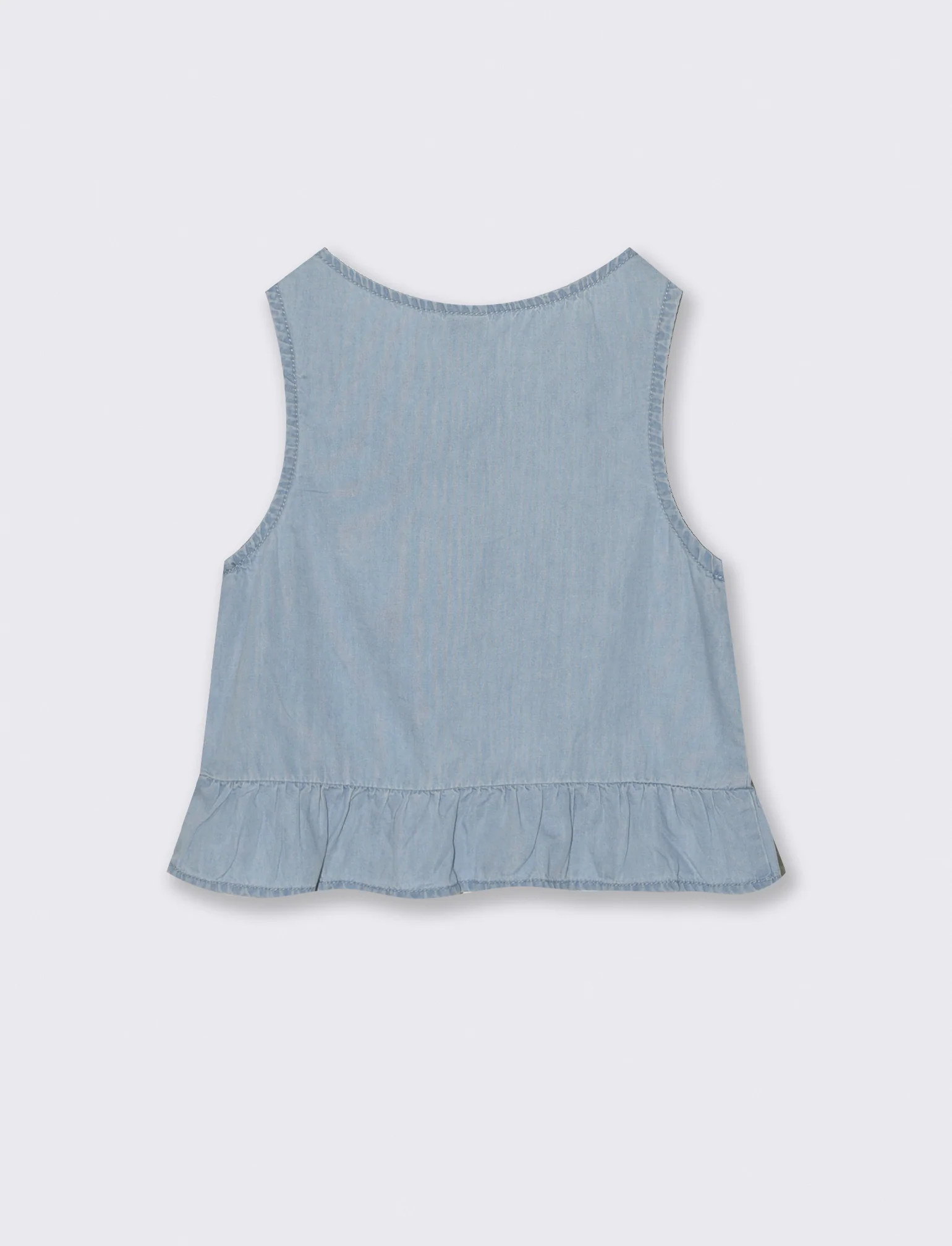 Blusa giromanica in chambray effetto lavato - Denim chiaro - Image 4