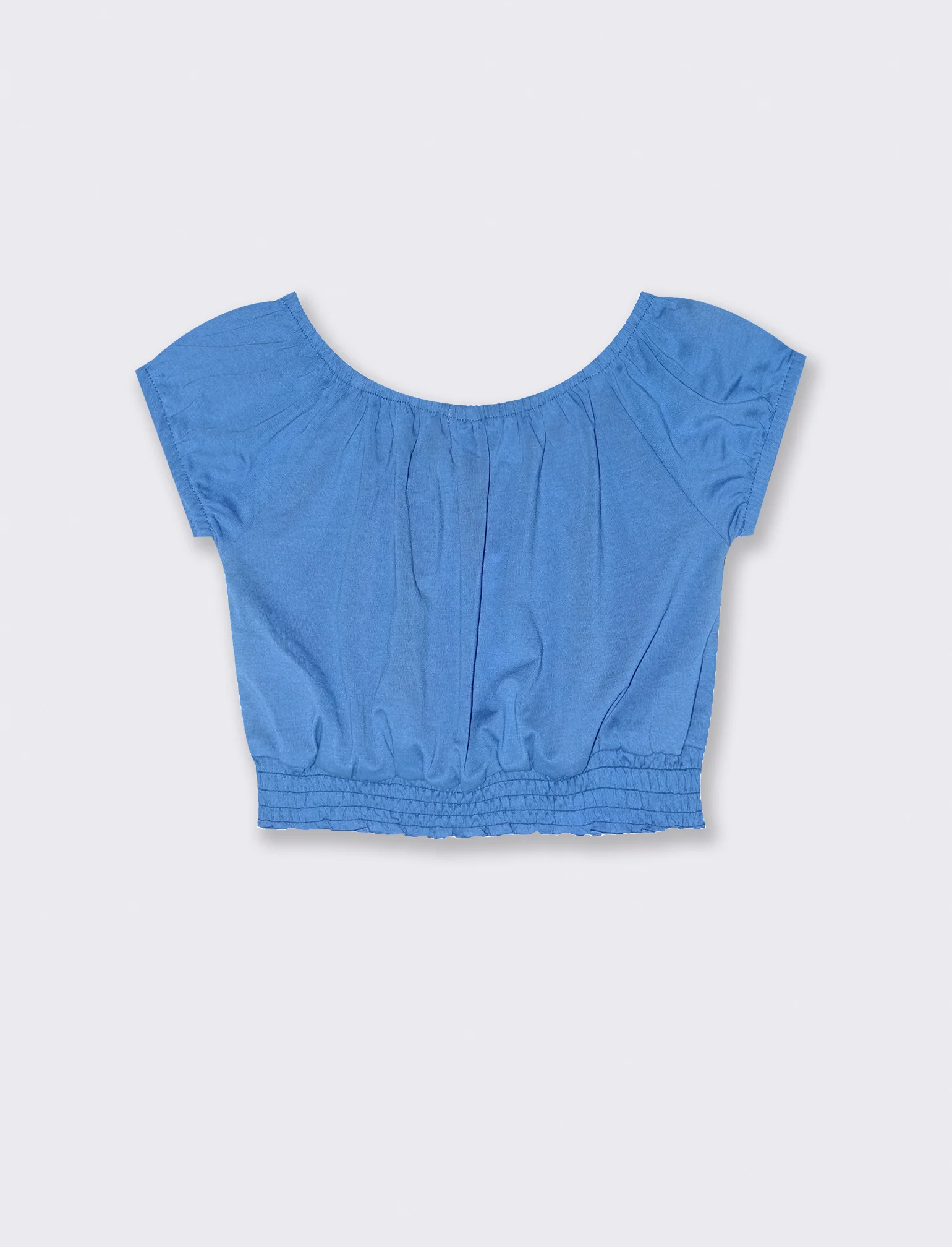 Blusa in jersey mezza manica da bambina - Blu cobalto - Image 2