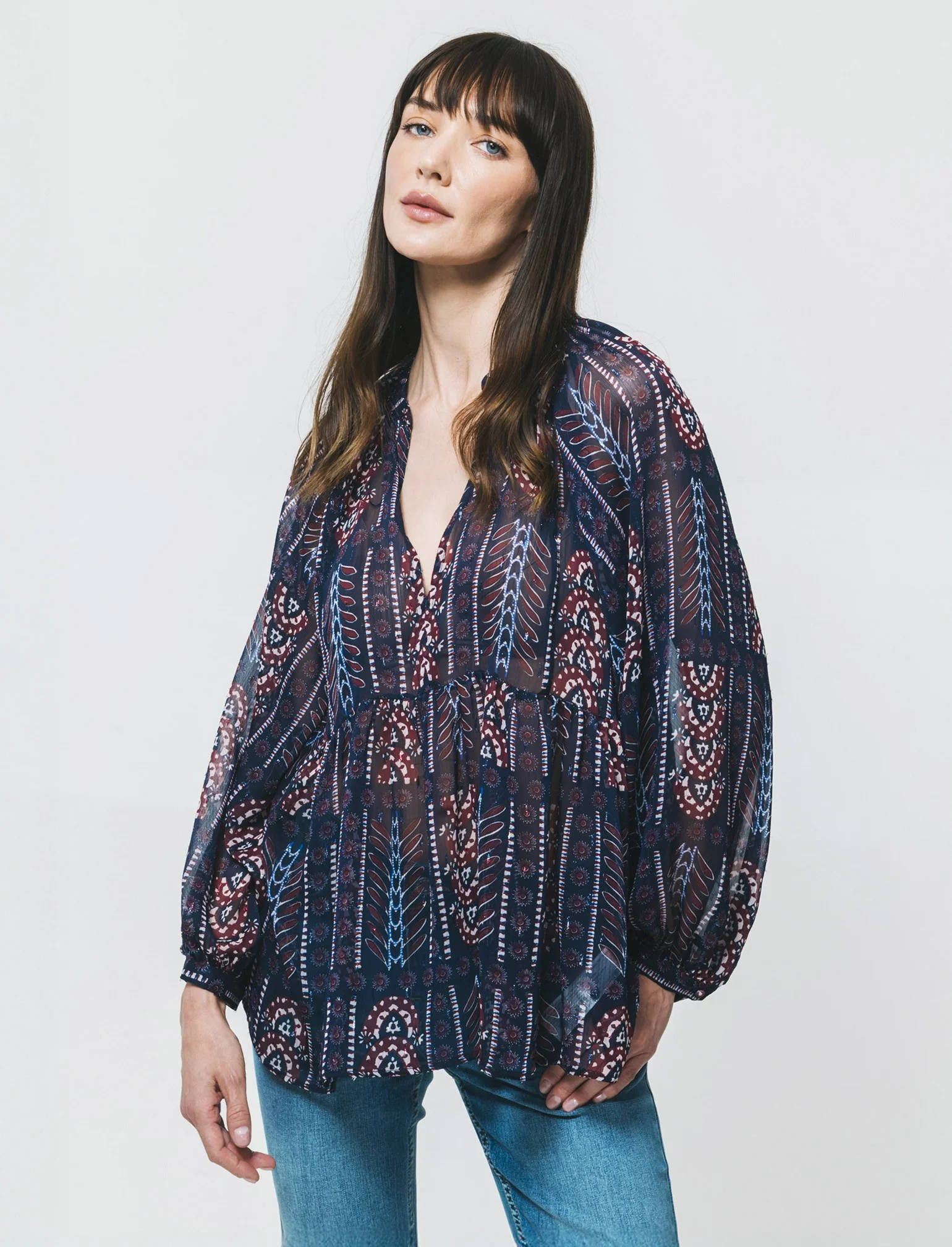 Blusa Manica Lunga Scollo a V - var 1 - Image 3