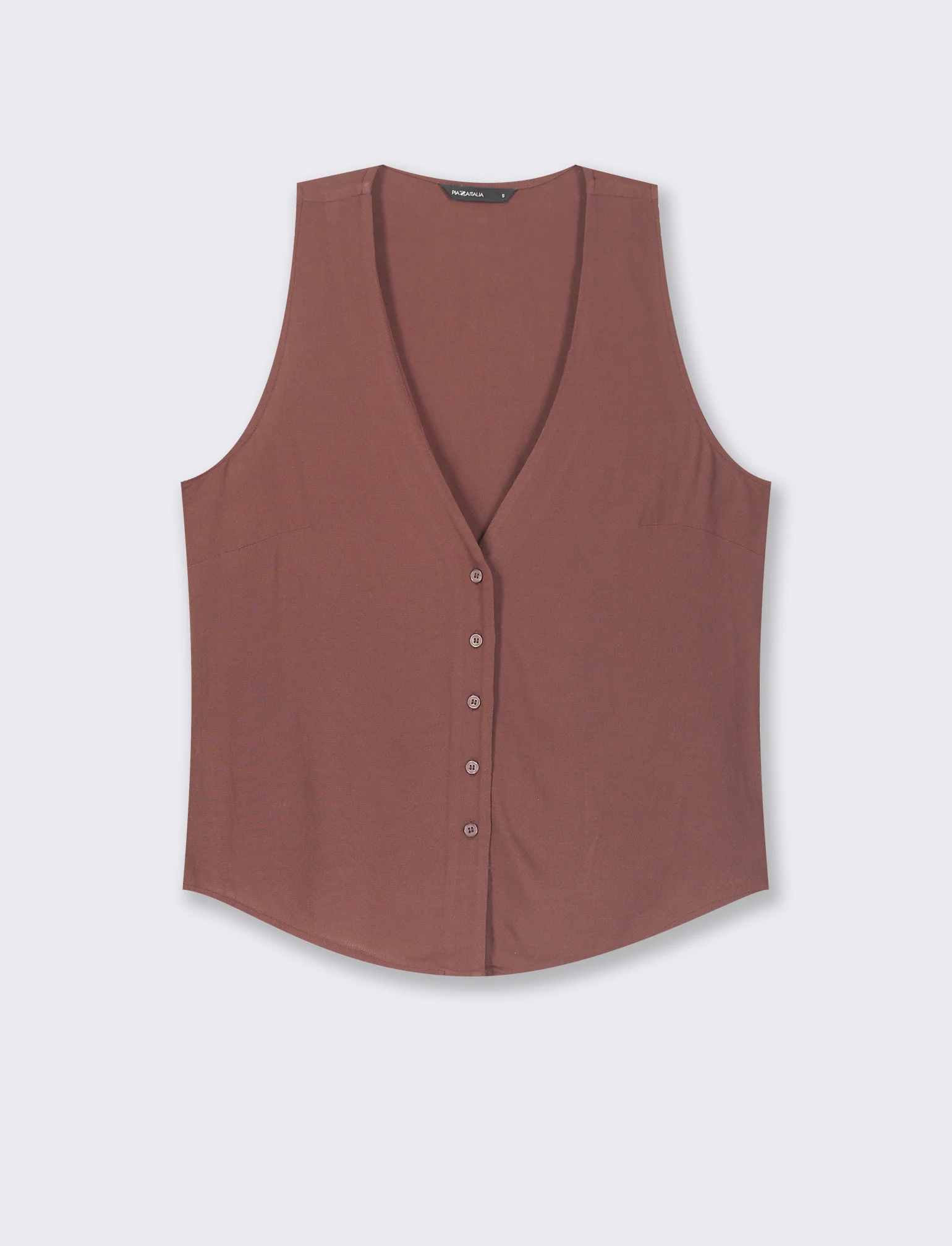 BLUSA SMANICATA - Marrone cioccolato - Image 4