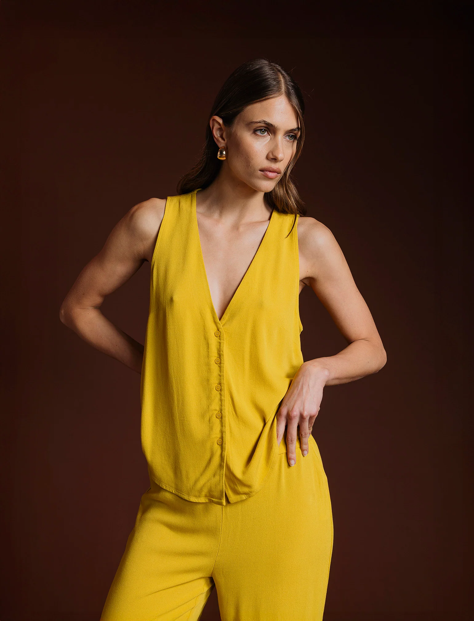 BLUSA SMANICATA - Mostarda - Image 3