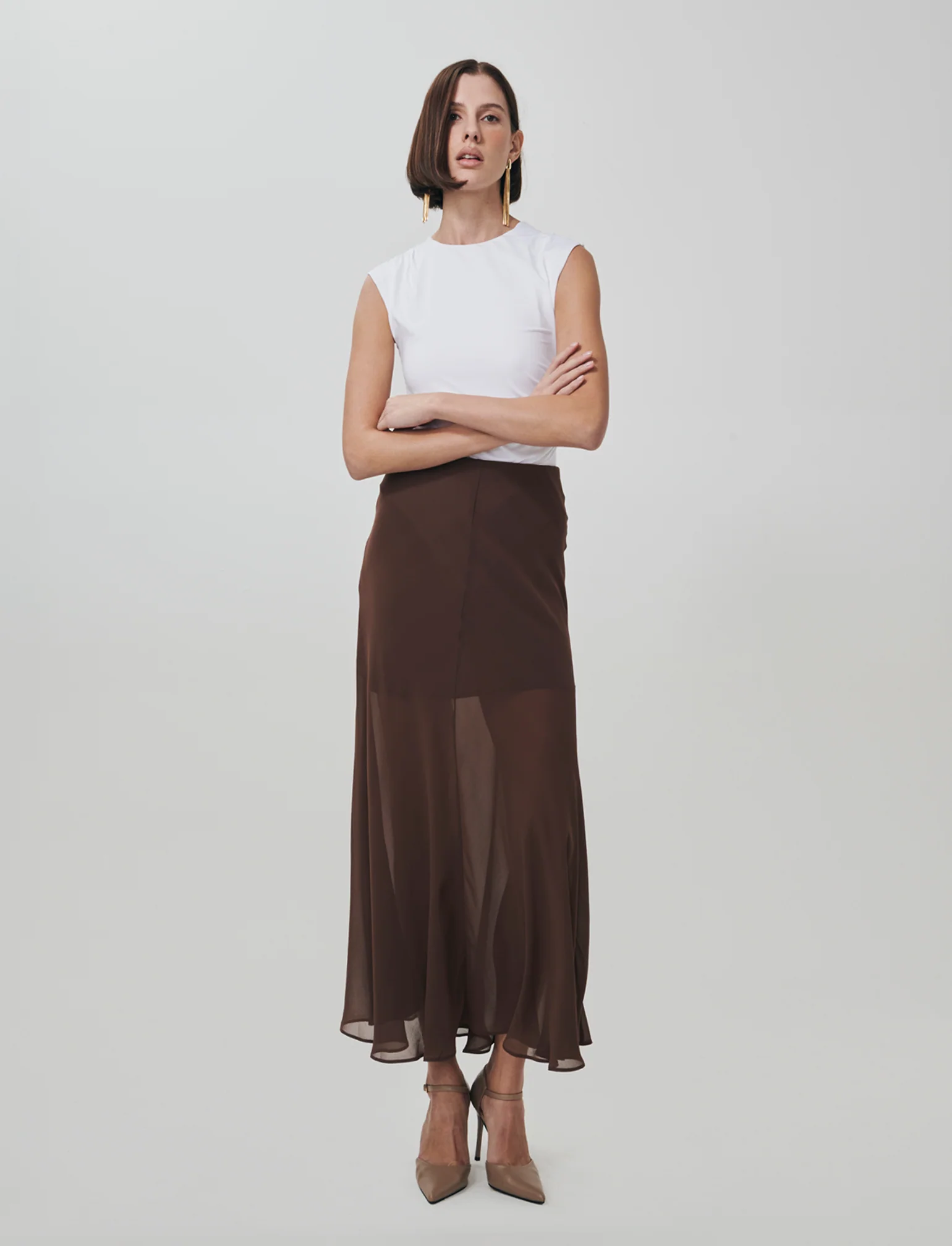 Body con arriccio su fianchi e spalle - Bianco latte - Image 3