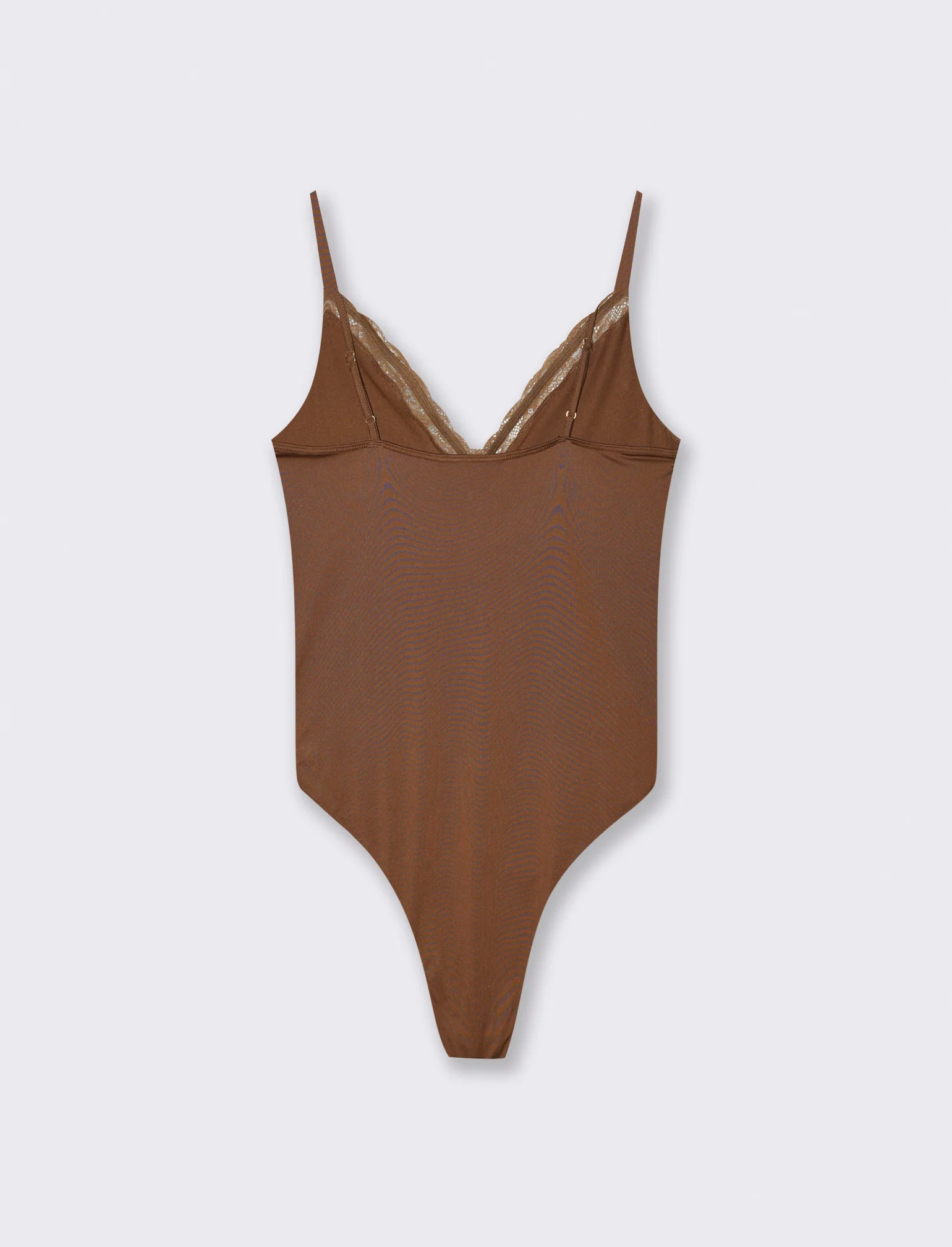 BODY CON INSIERTI IN PIZZO - Marrone tabacco - Image 2