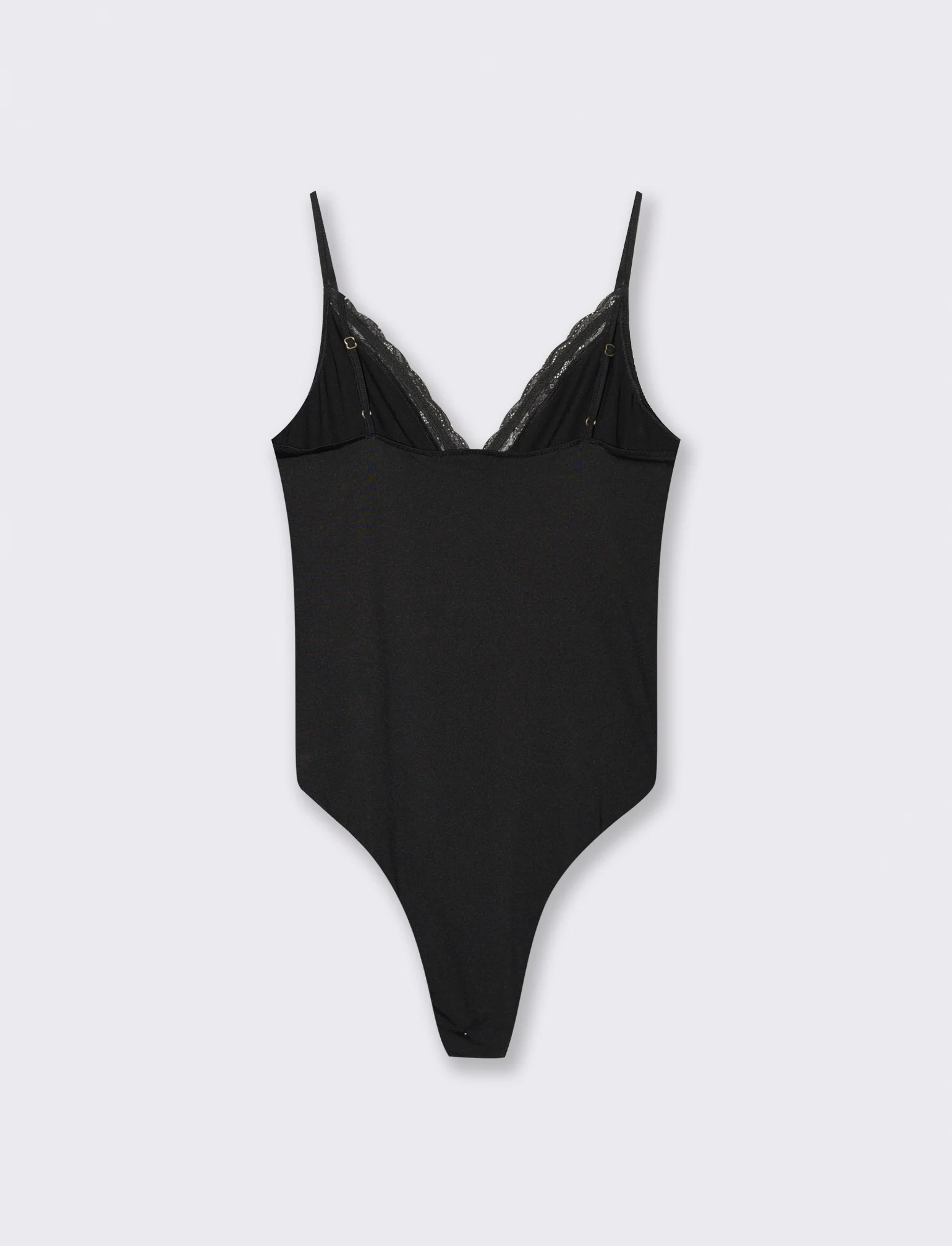 BODY CON INSIERTI IN PIZZO - Nero - Image 2