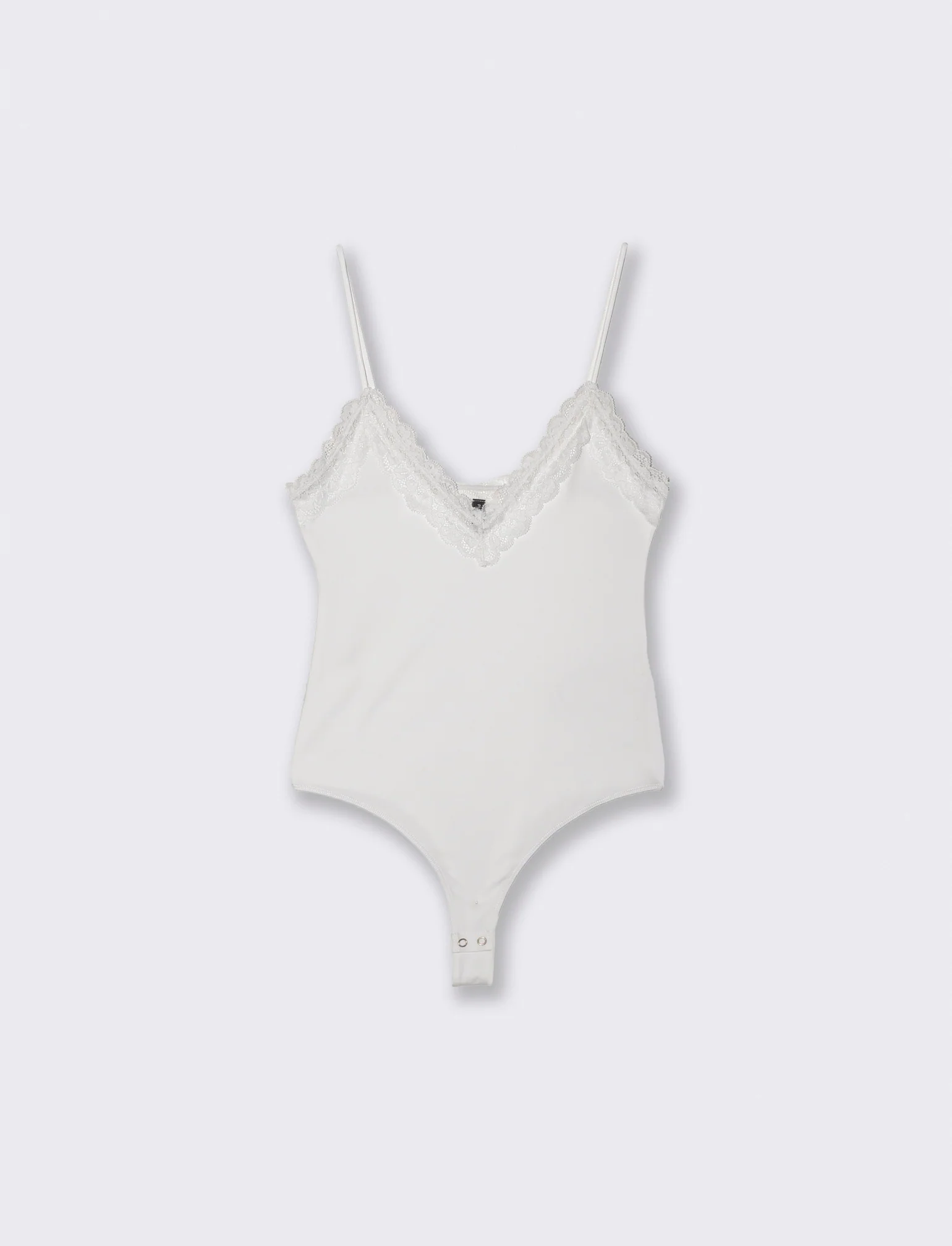 BODY CON PIZZO - Bianco latte