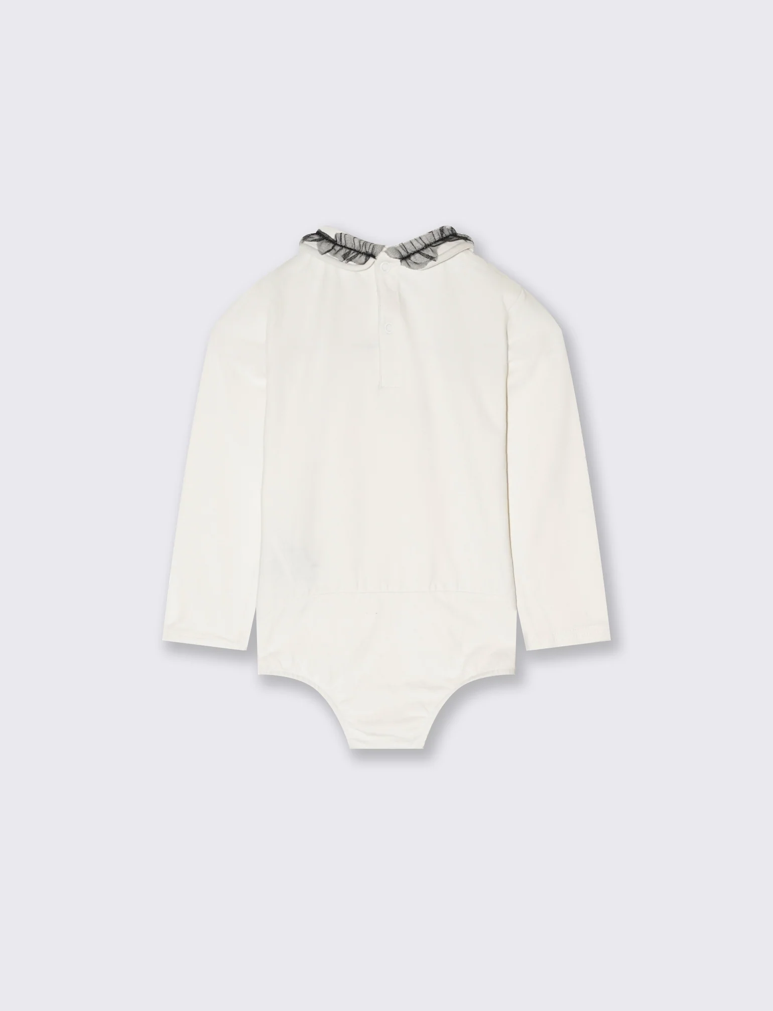 Body con rouches al collo - Bianco latte - Image 2