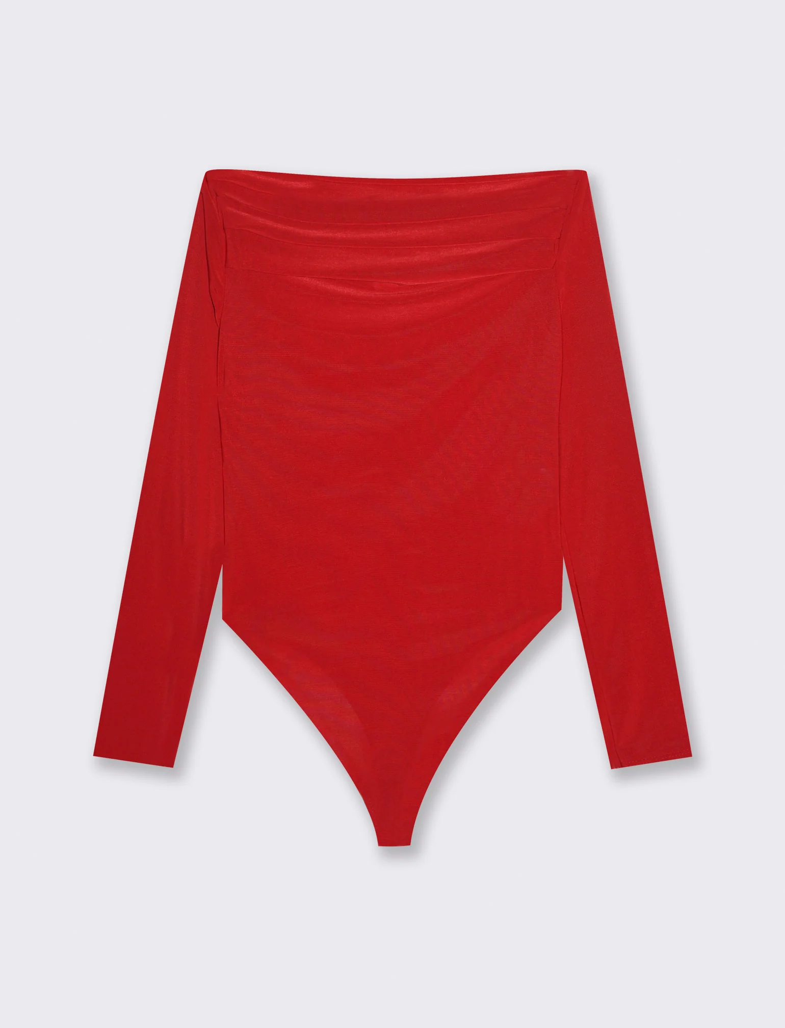Body con scollo a barca - Rosso - Image 3