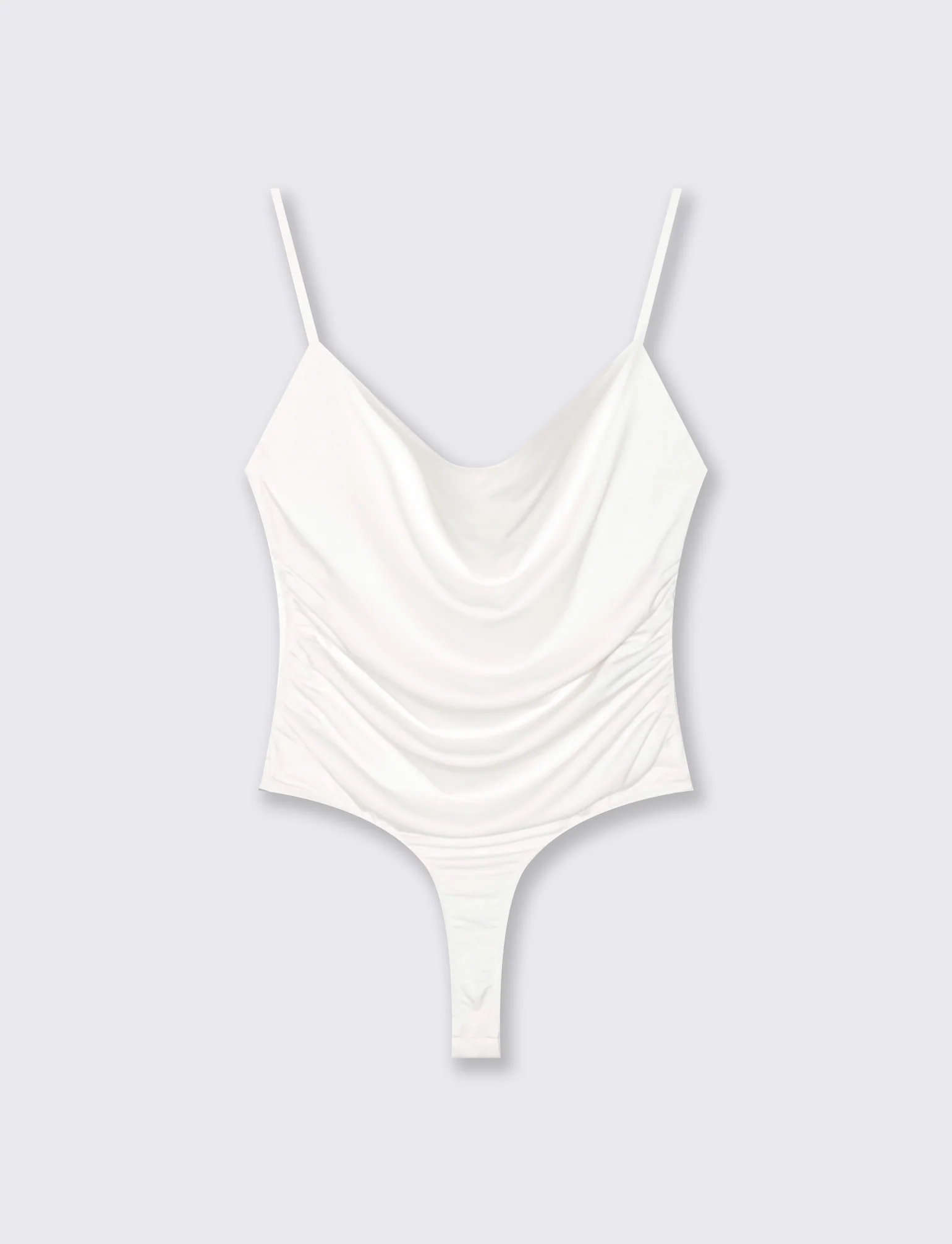 Body con spalline e scollo morbido - Avorio