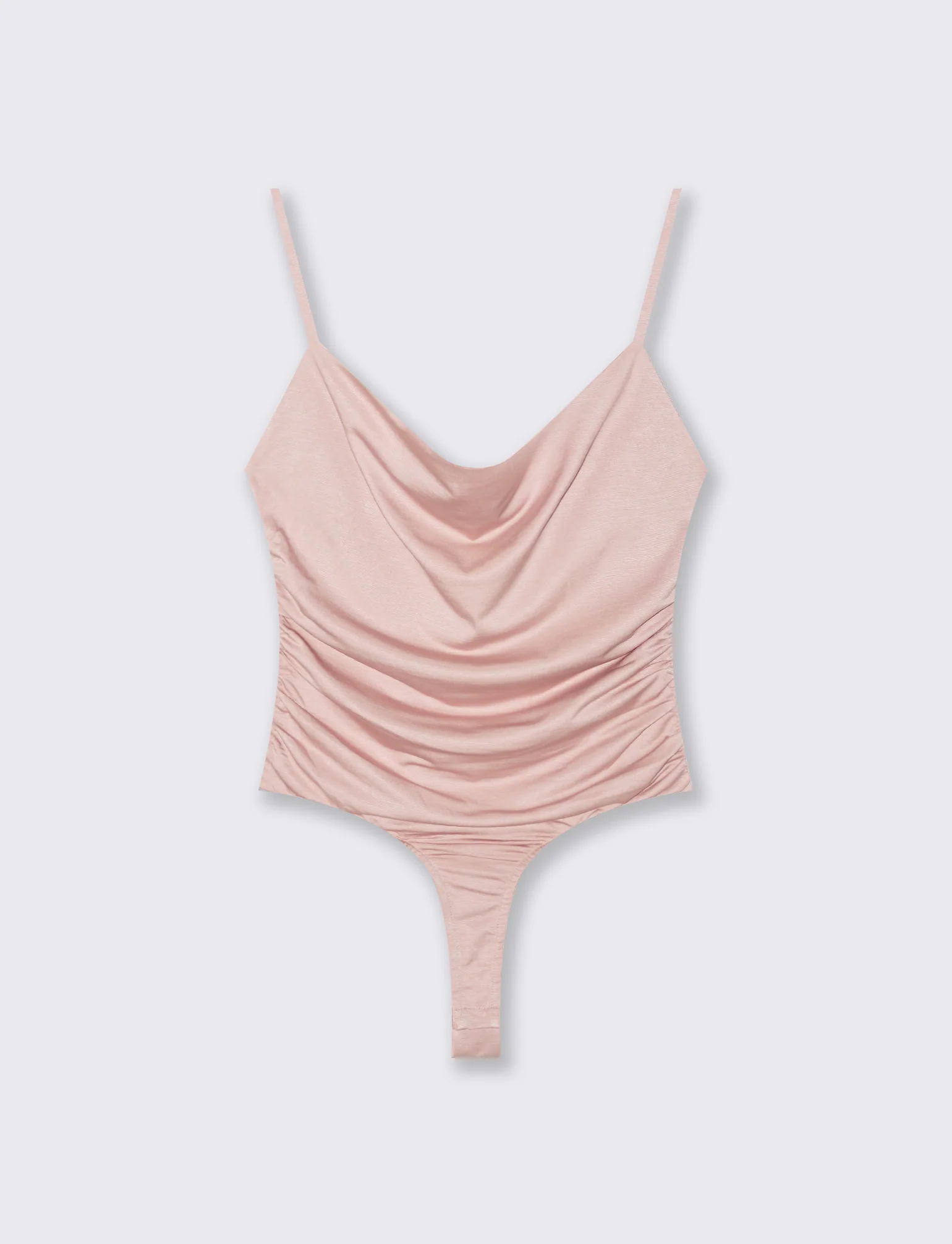 Body con spalline e scollo morbido - Rosa antico