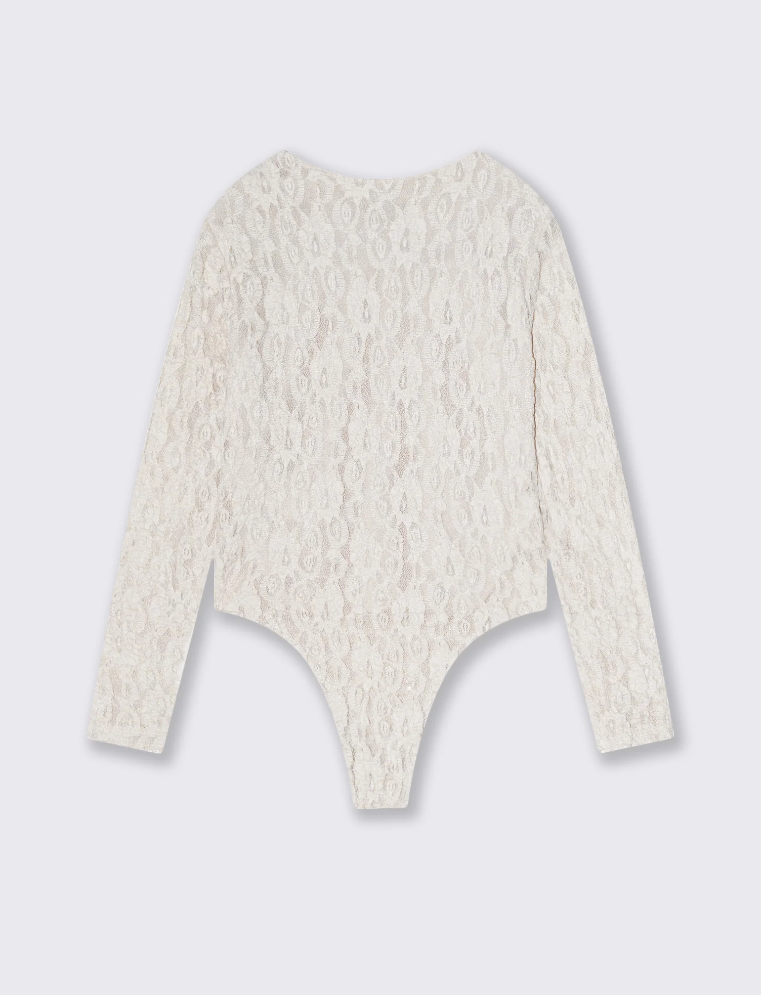 Body in pizzo girocollo per bambina - Crema - Image 2