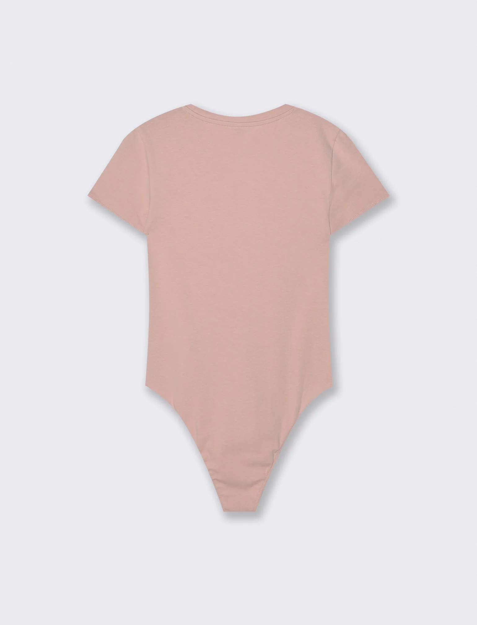 Body Manica Corta Girocollo Basico - Rosa antico - Image 2