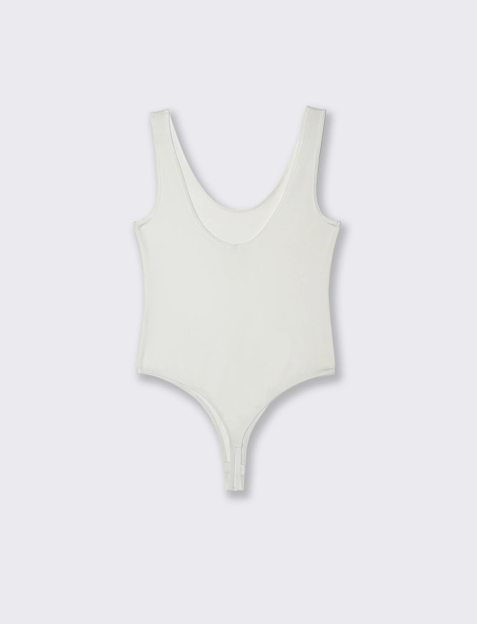 BODY SCOLLO A V - Bianco latte - Image 4