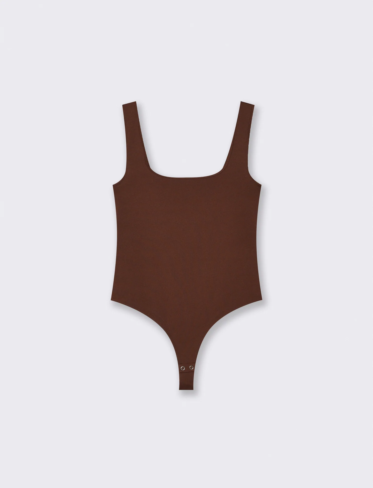 BODY SCOLLO SQUADRATO - Marrone cioccolato