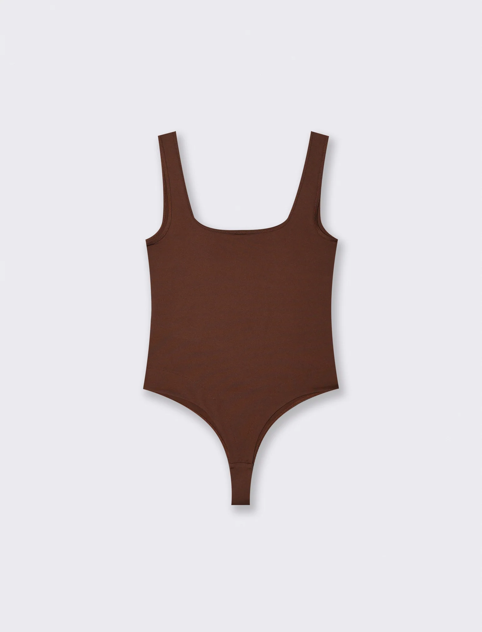 BODY SCOLLO SQUADRATO - Marrone cioccolato - Image 2