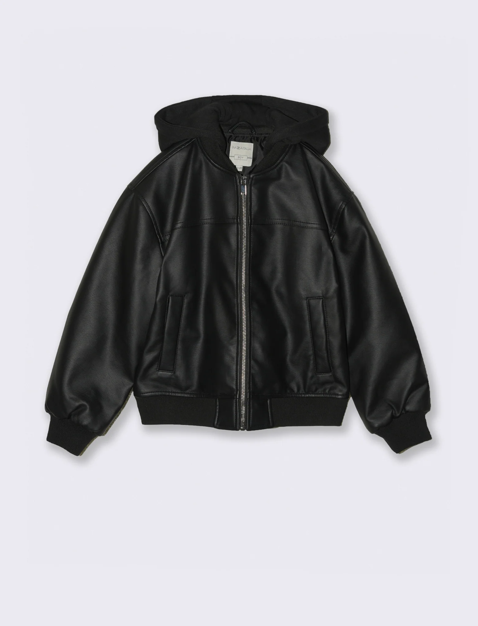 Bomber in finta pelle. - Nero - Image 2