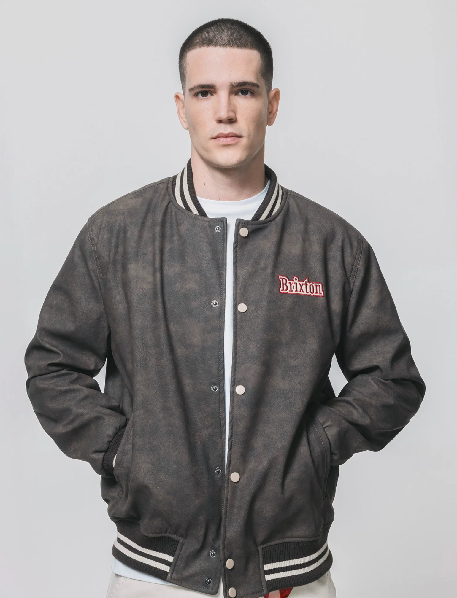 Bomber Maltinto Effetto Nabuk con Patch - Moro