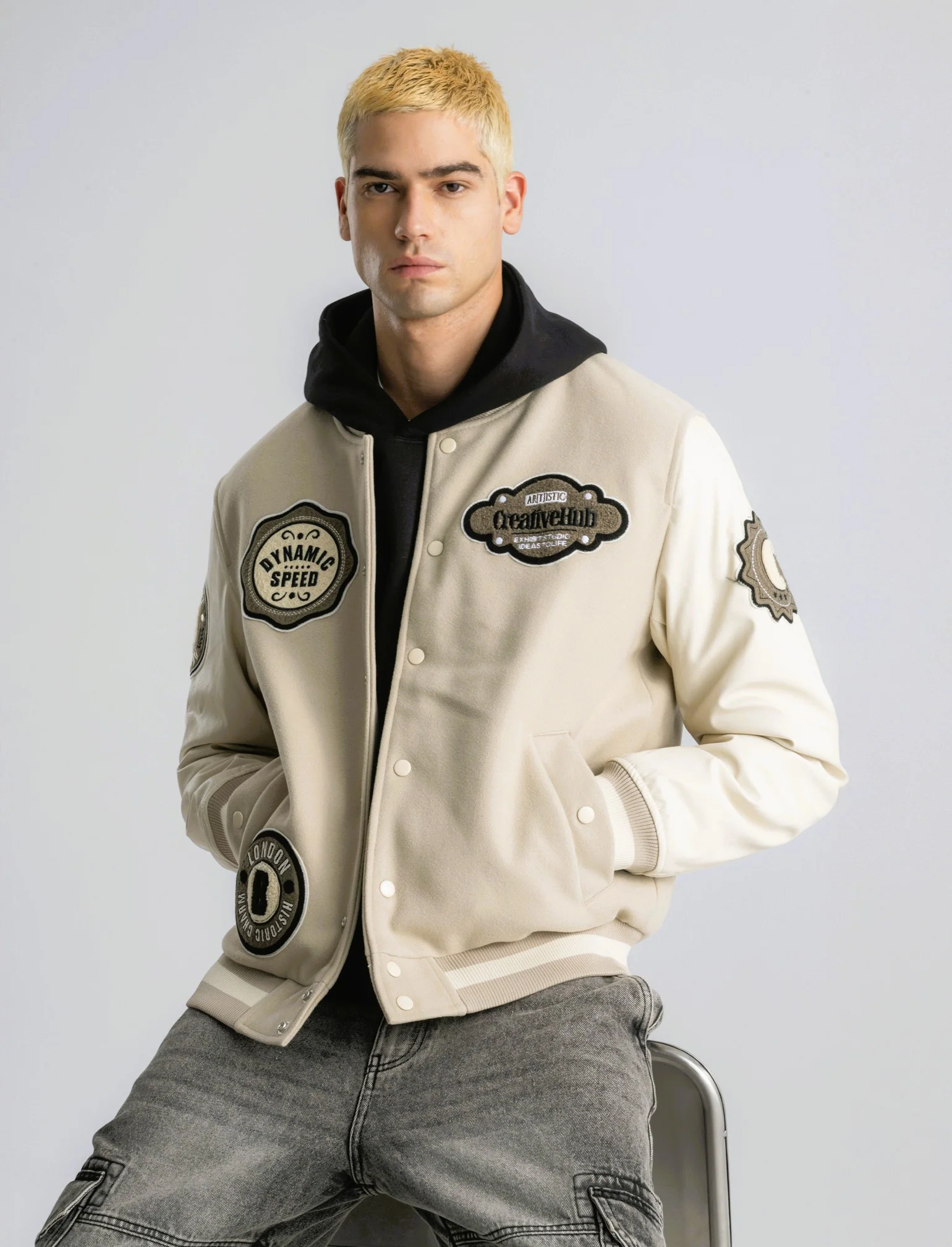 BOMBER VARSITY - Beige - Image 3