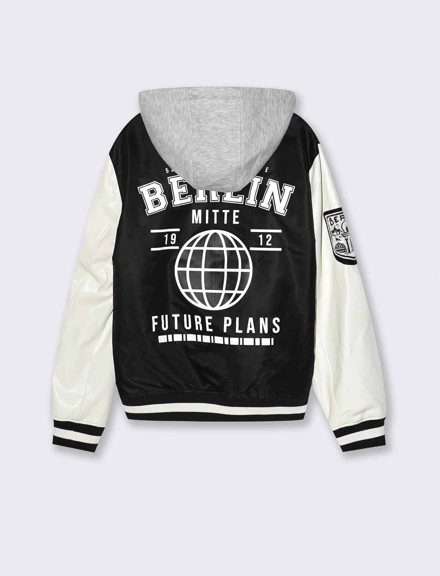 BOMBER VARSITY CON CAPPUCCIO - Nero - Image 2