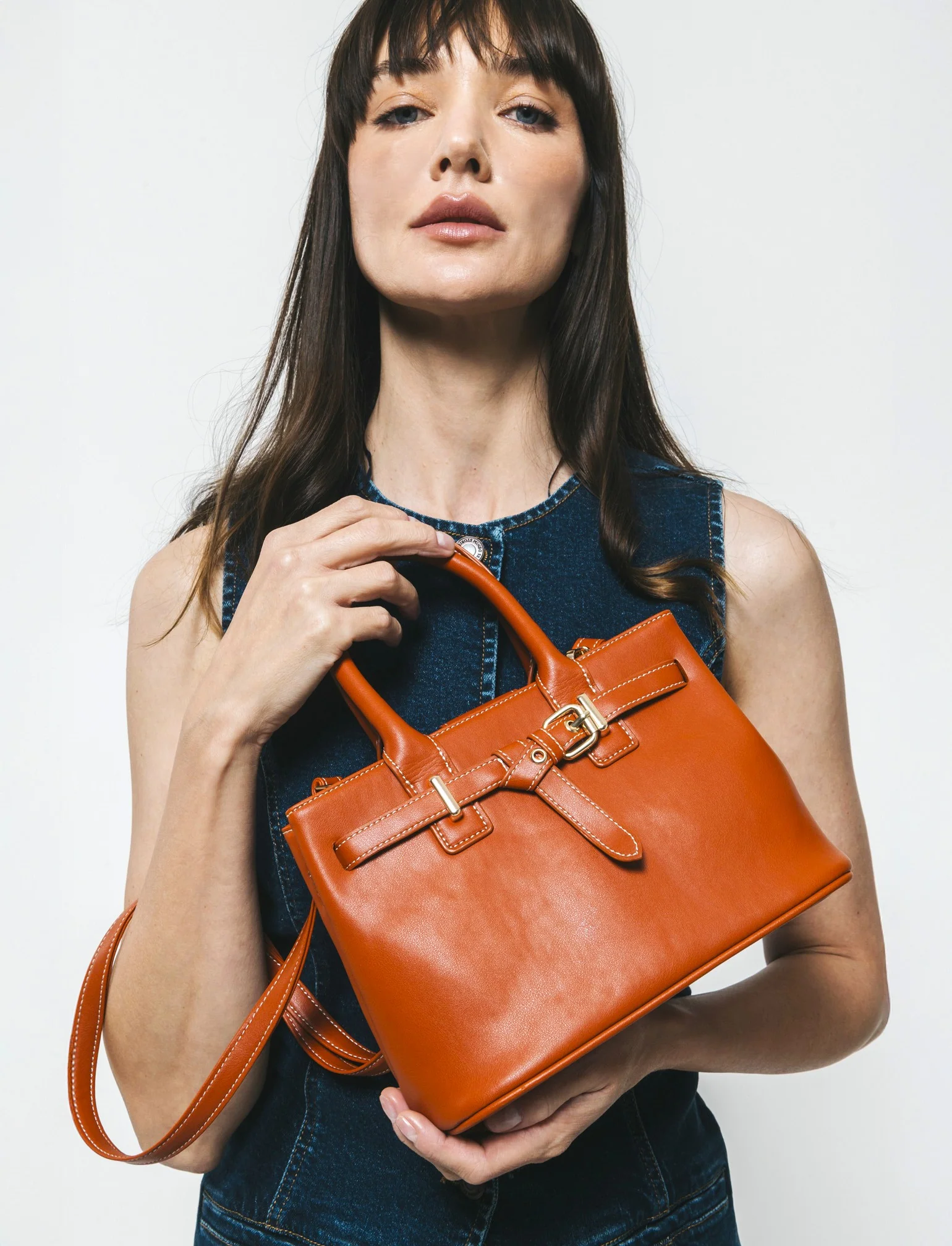 Borsa a mano con fibbia elegante e pratica - Arancio - Image 3