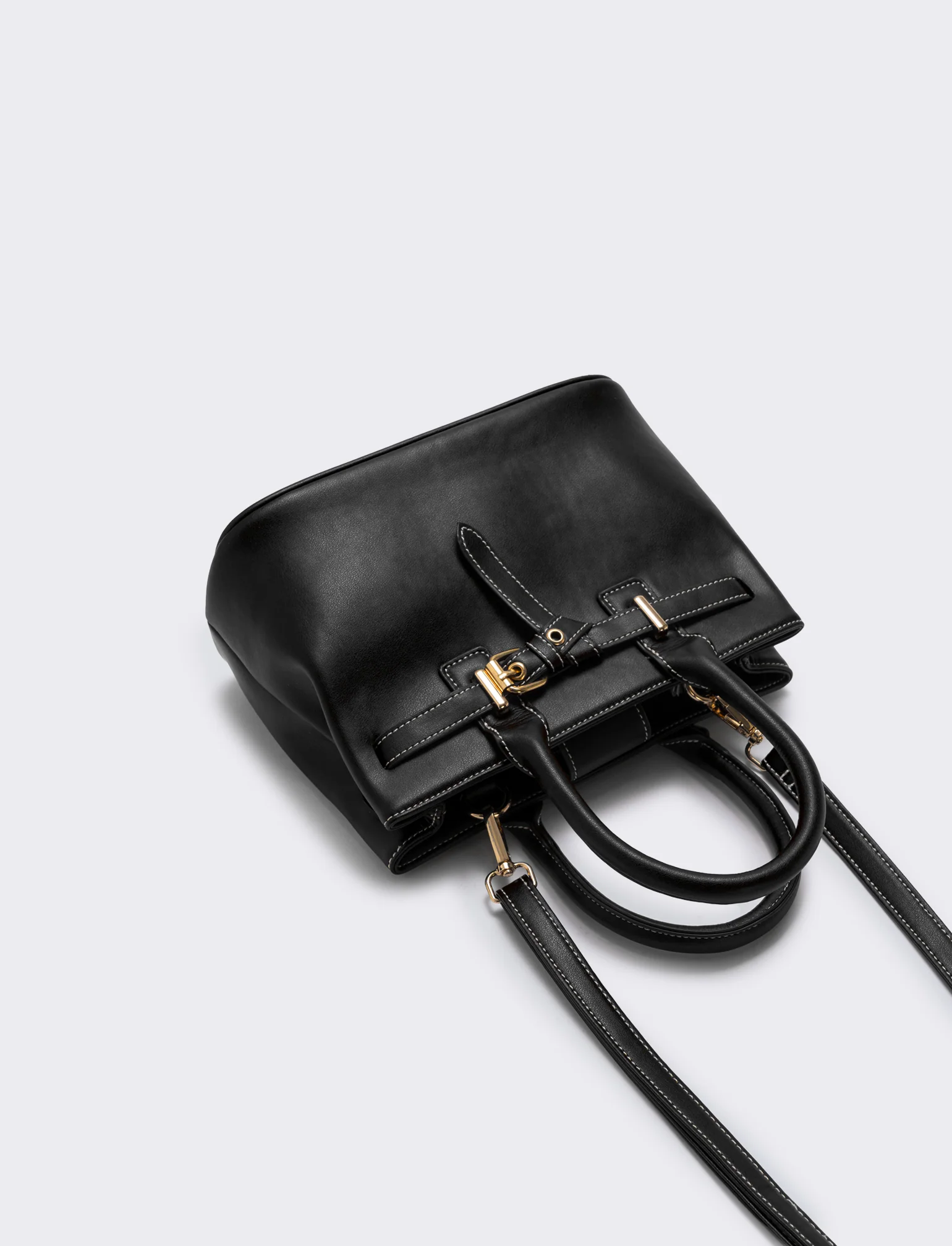 Borsa a mano con fibbia elegante e pratica - Nero - Image 3