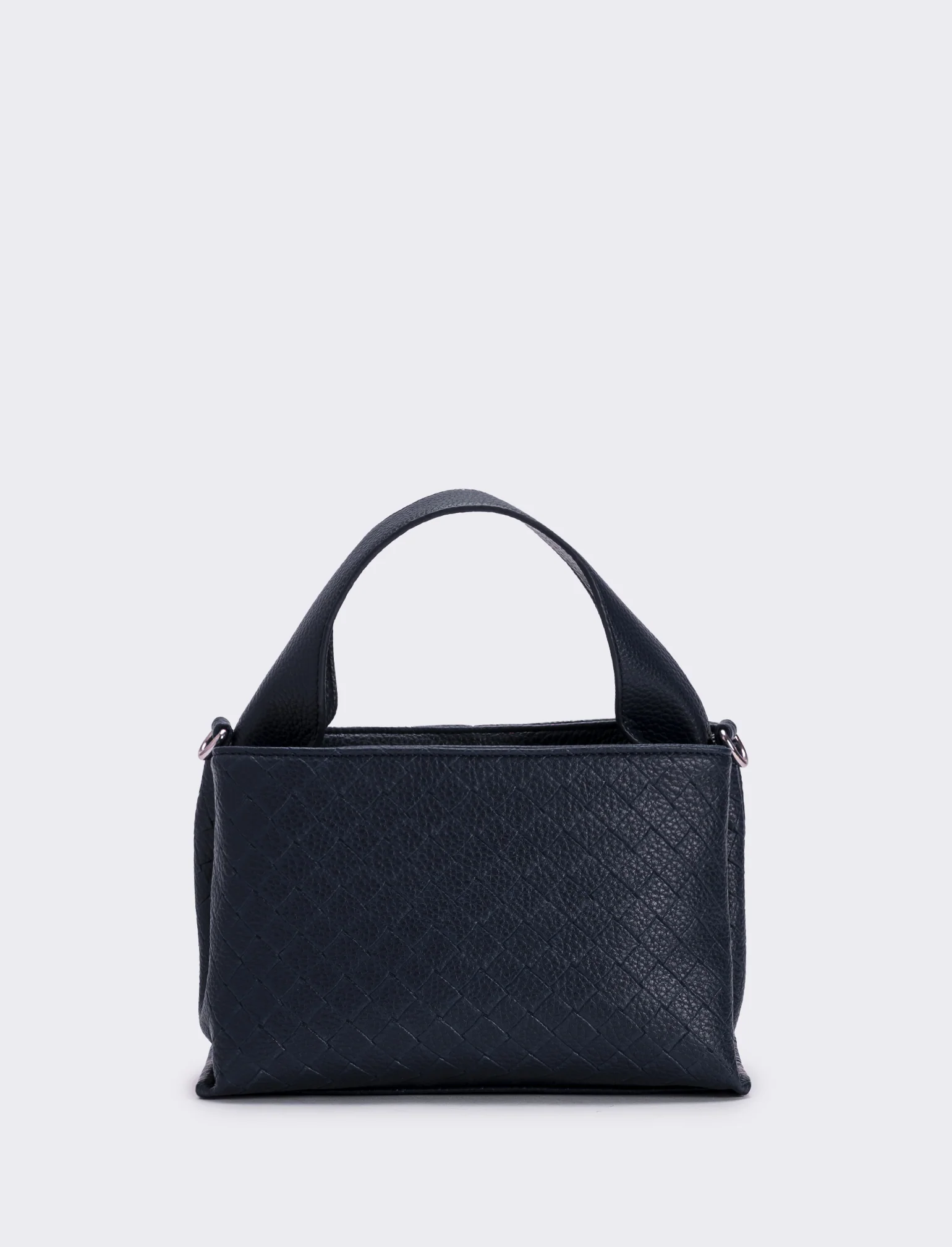 Borsa a mano con stampa intreccio donna - Blu