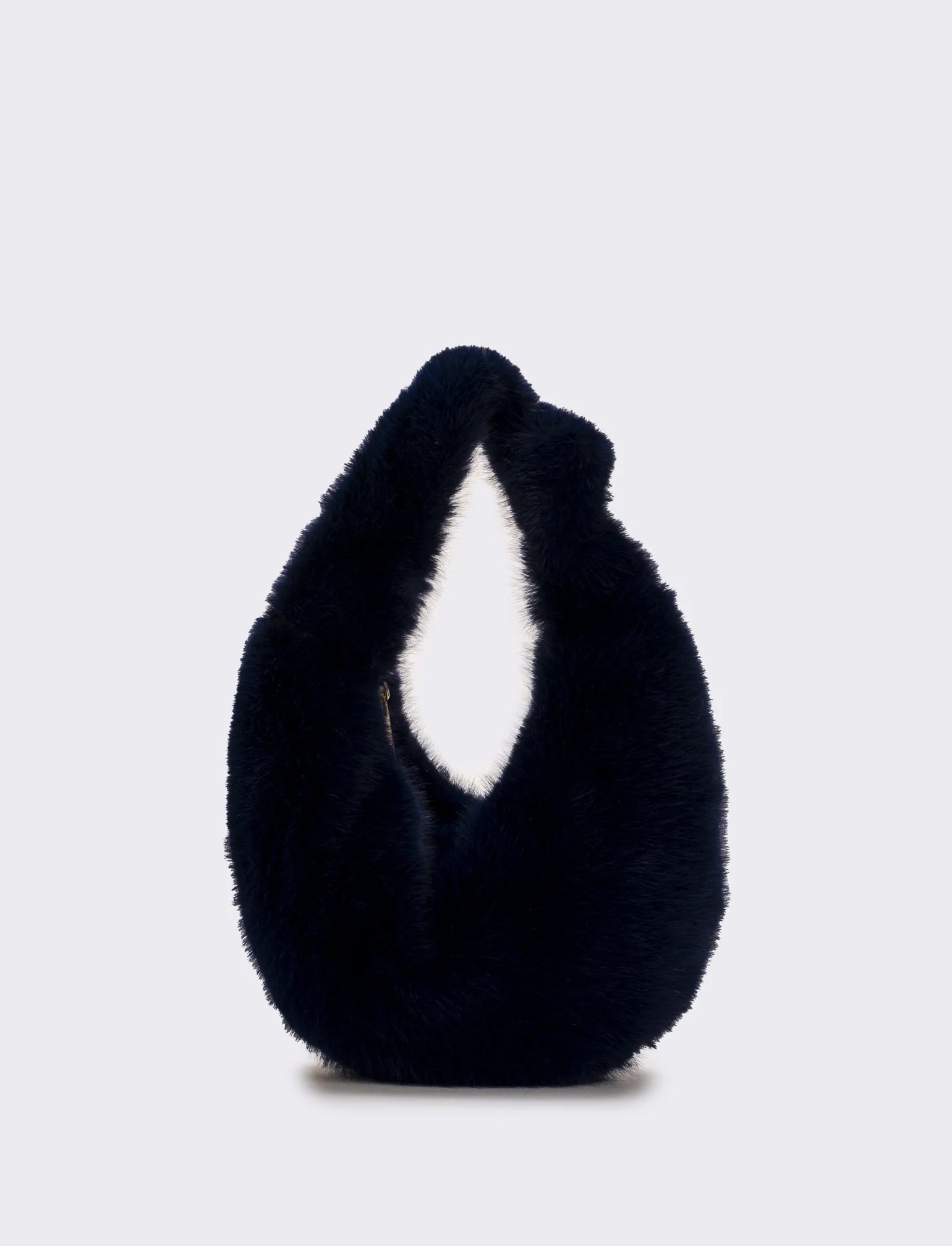 Borsa a mano donna in finta pelliccia - Blu